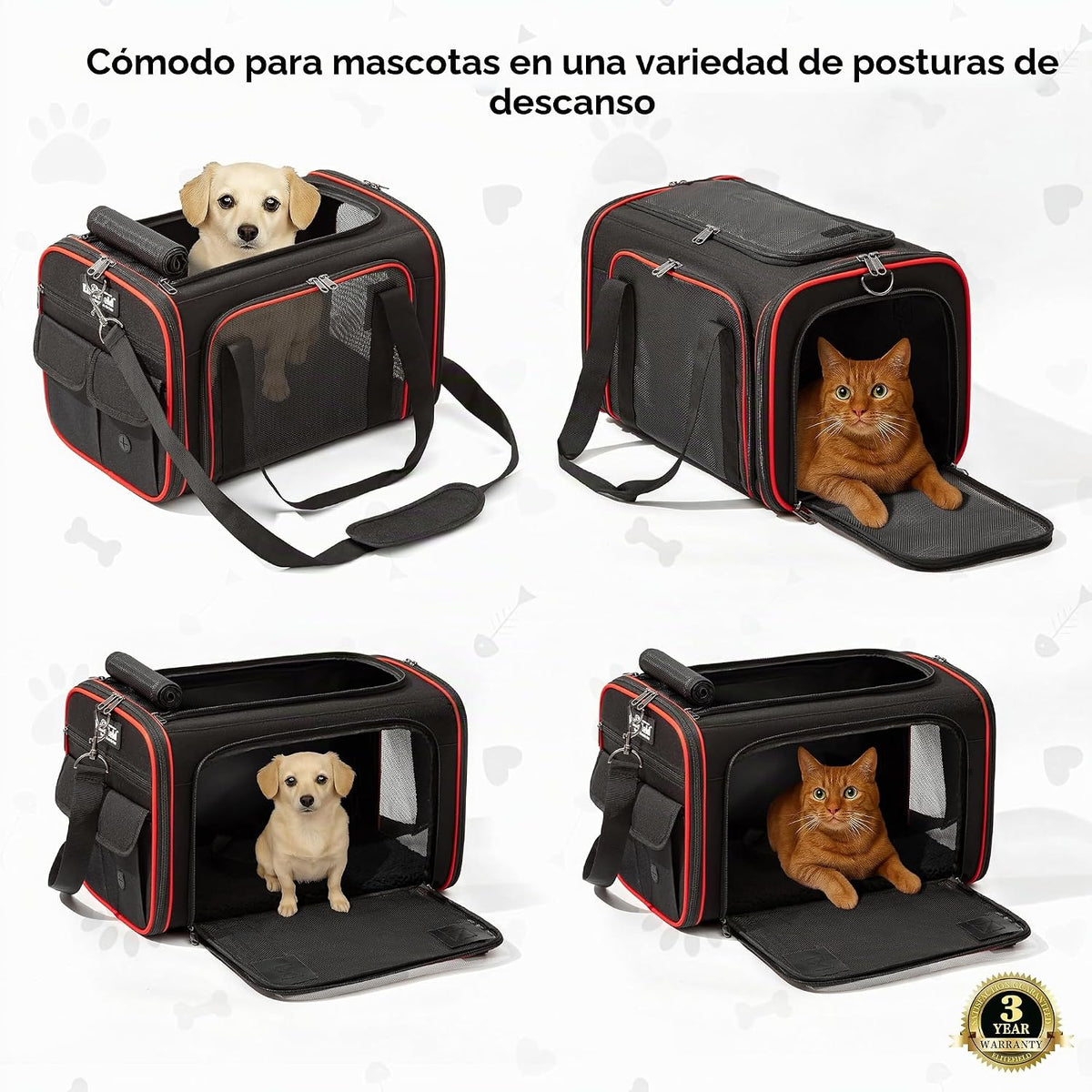 EliteField Transportador de mascotas de lados suaves (aprobado por...