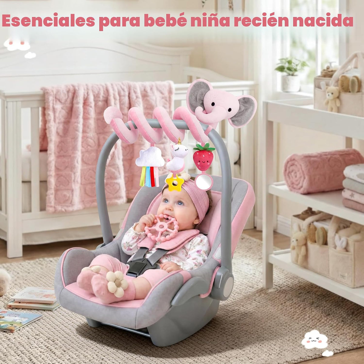 Juguetes de asiento de coche en espiral para bebés niñas de 0 a 6 m...