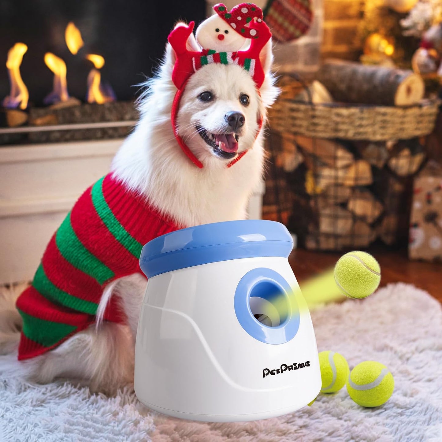 Pet Prime Lanzador automático de bolas para perros pequeños y media...