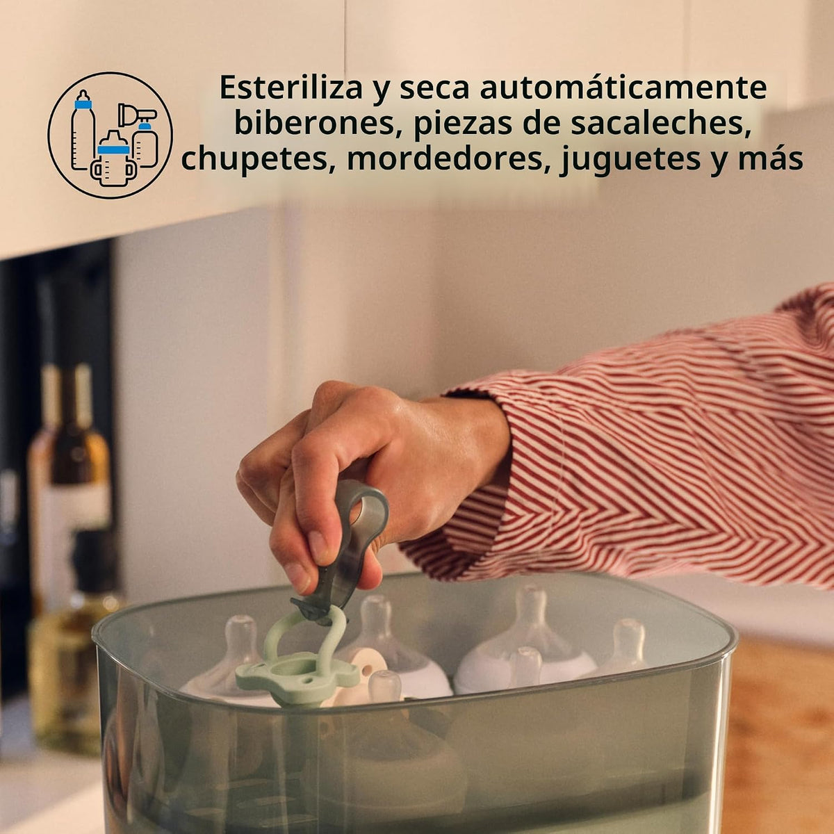 Baby Brezza Esterilizador y secador de botellas avanzado: mayor cap...