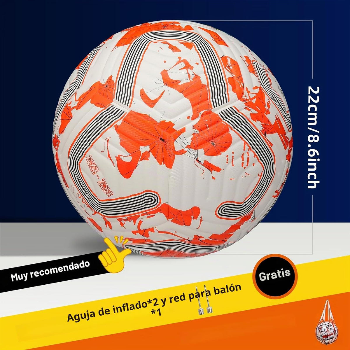 CWBCWB Balón de fútbol tamaño 5 para adultos y jóvenes, pelota de e...