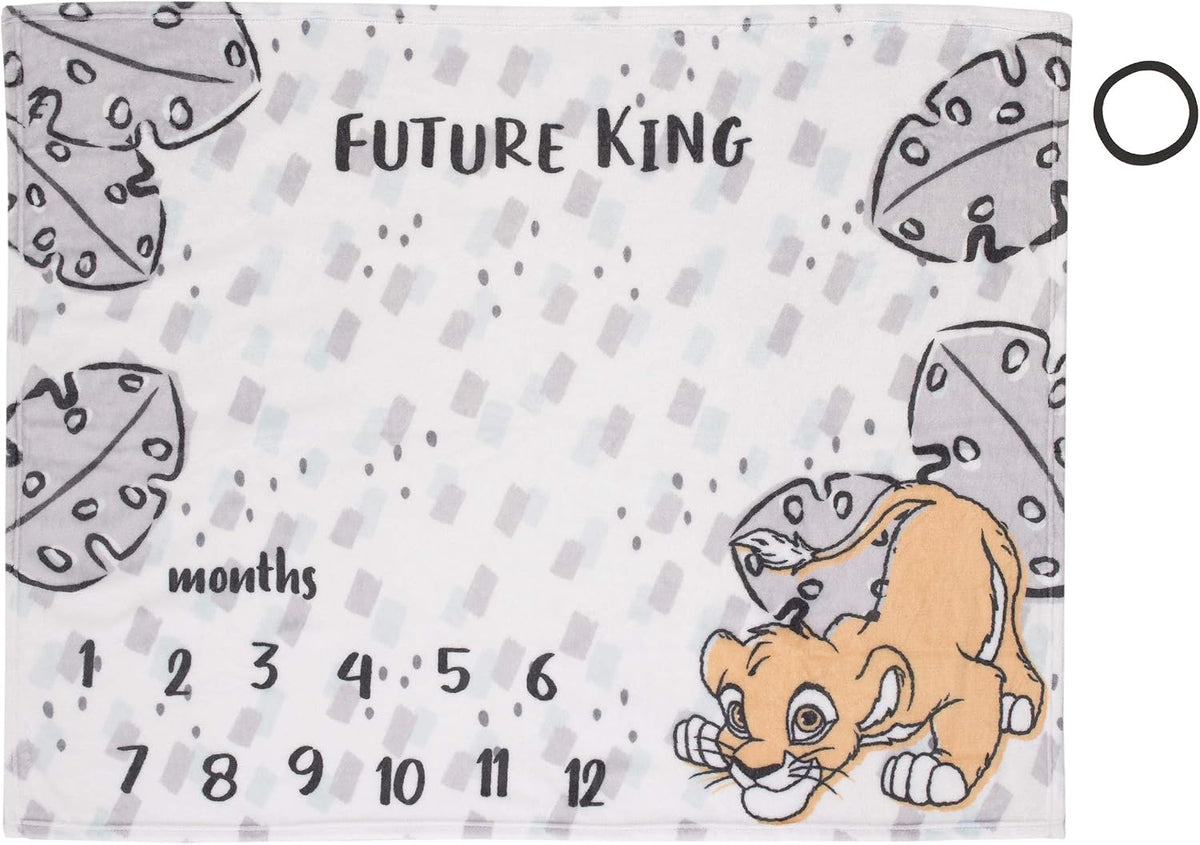Disney El Rey León Simba, Manta de Bebé Super Suave de Hito, Gris,...