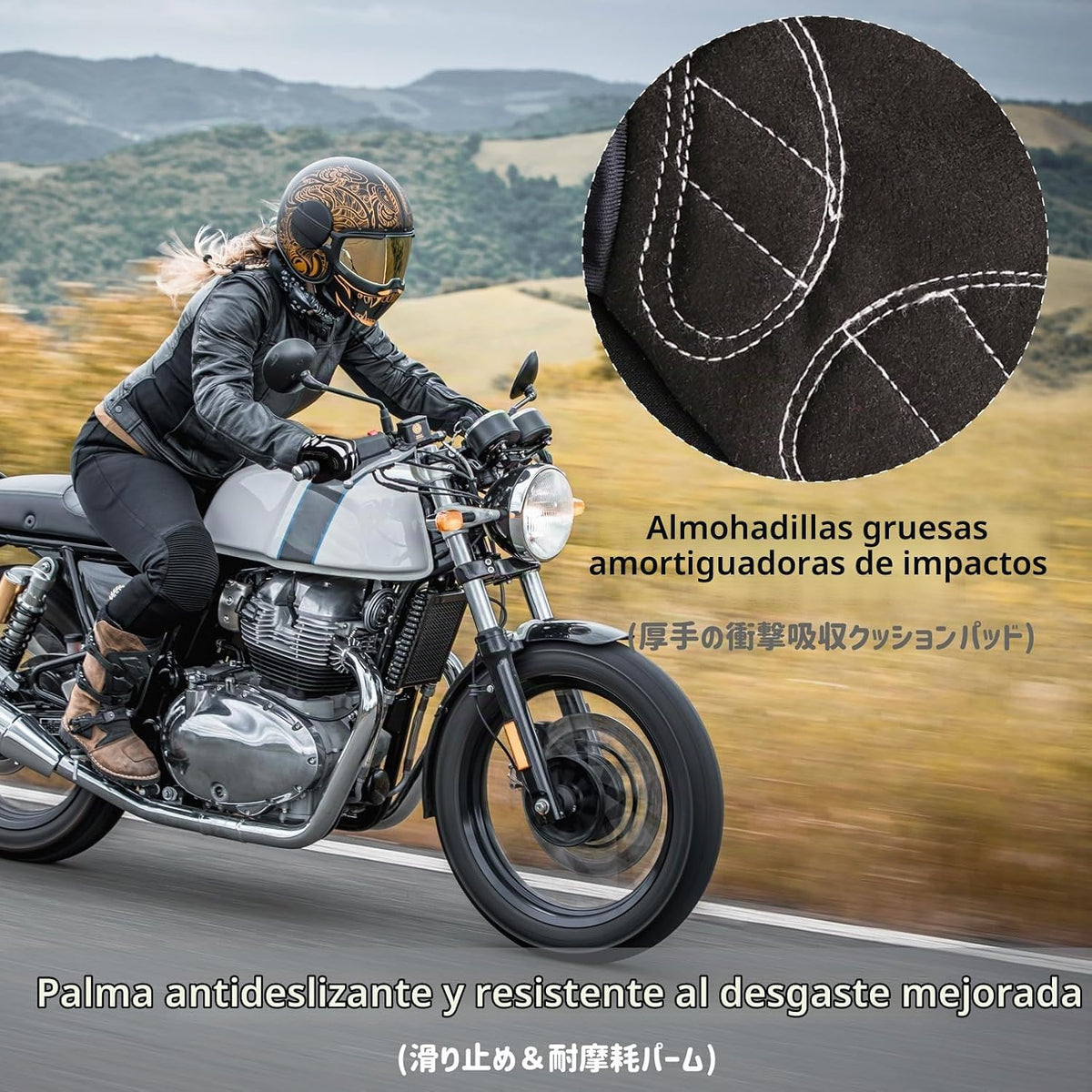 Azarxis Guantes de esqueleto, ajustables, ligeros, de carreras, de...