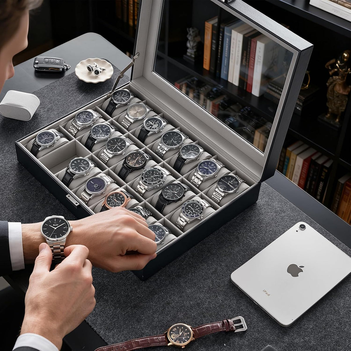 ProCase Funda para reloj para hombre, 21 ranuras para hombre, organ...