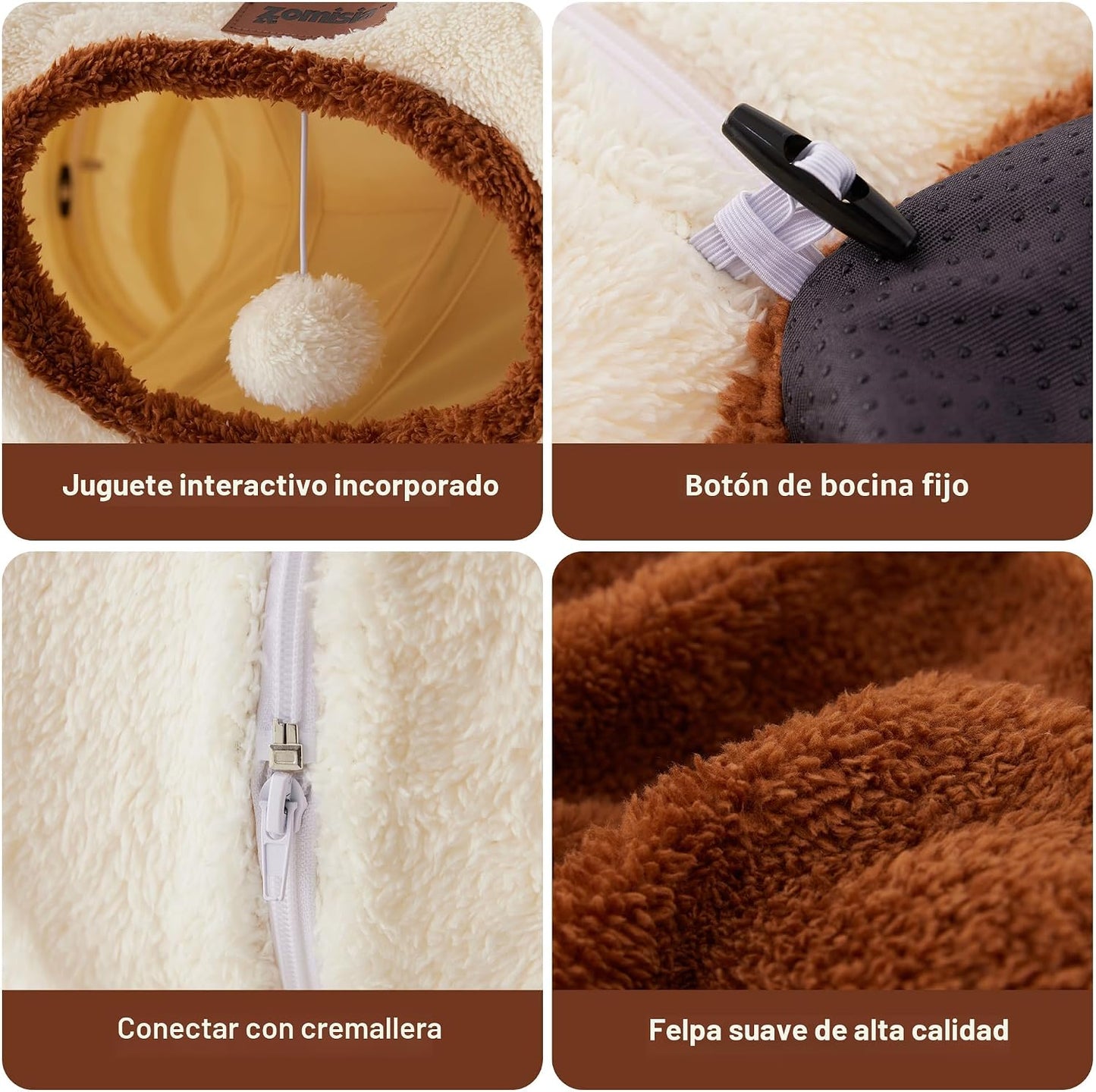 ZOMISIA Peekaboo - Cama de túnel para gatos de interior, lindo túne...