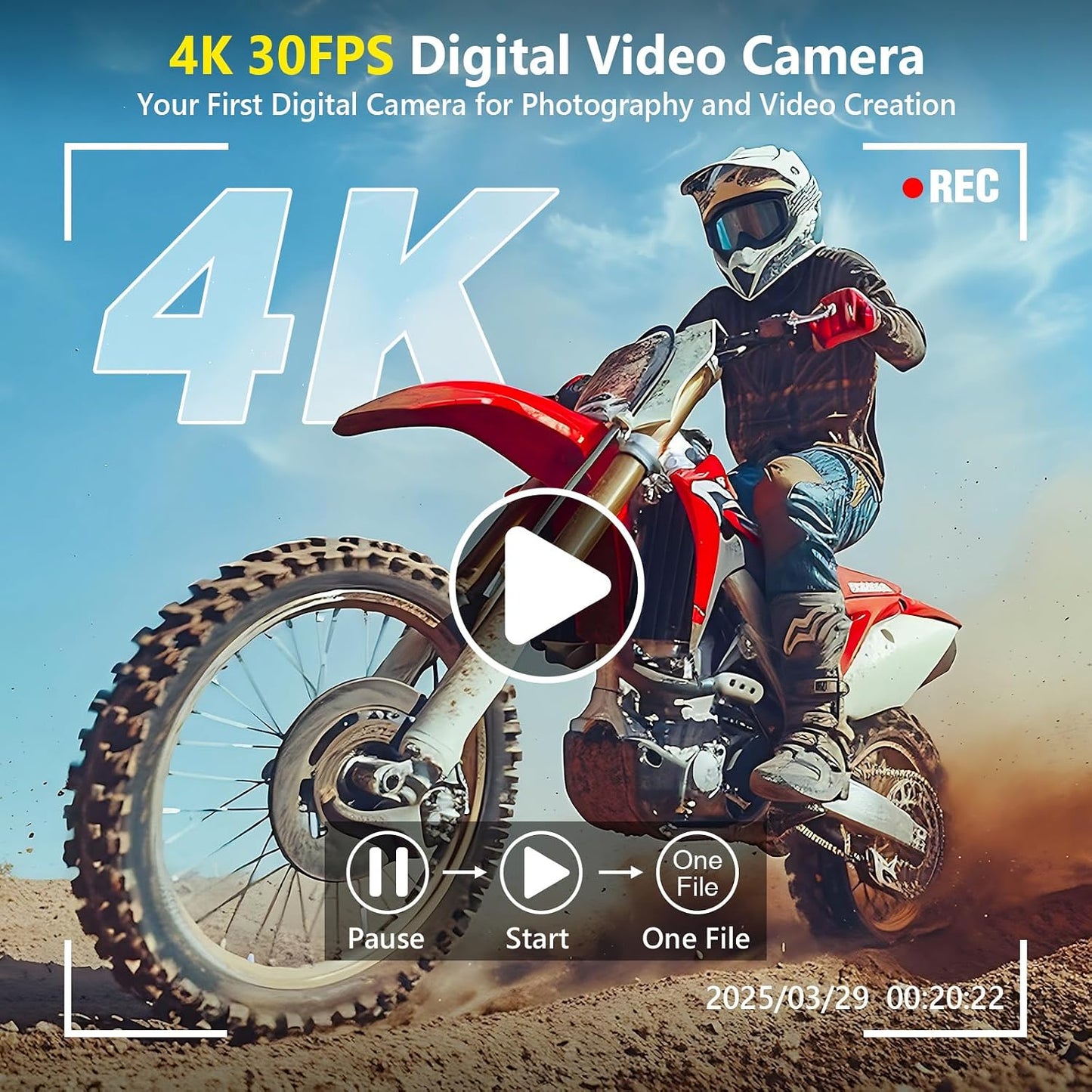 Cámara digital 4K para enfoque automático de fotografía, cámara de...