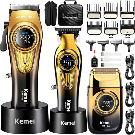 Cortadora de pelo profesional 3 en 1 para hombres, kit de peluquerí...
