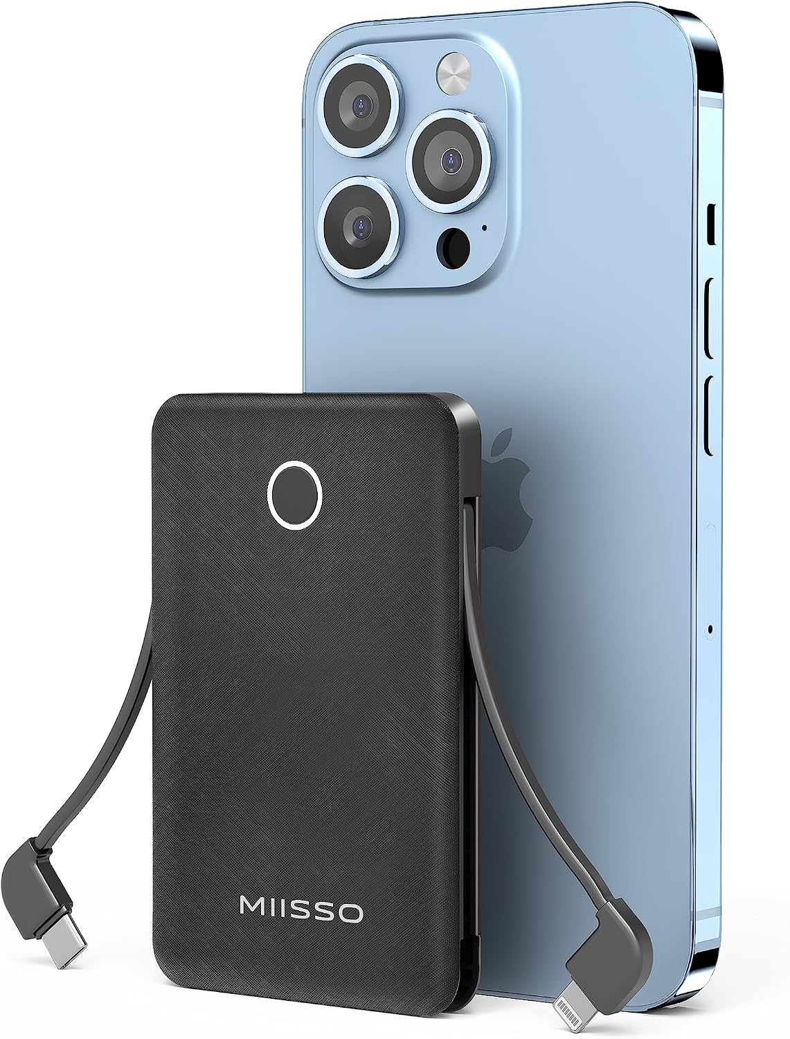 miisso 6000 mAh Ultradelgada Batería Externa con Cables Integrados,...