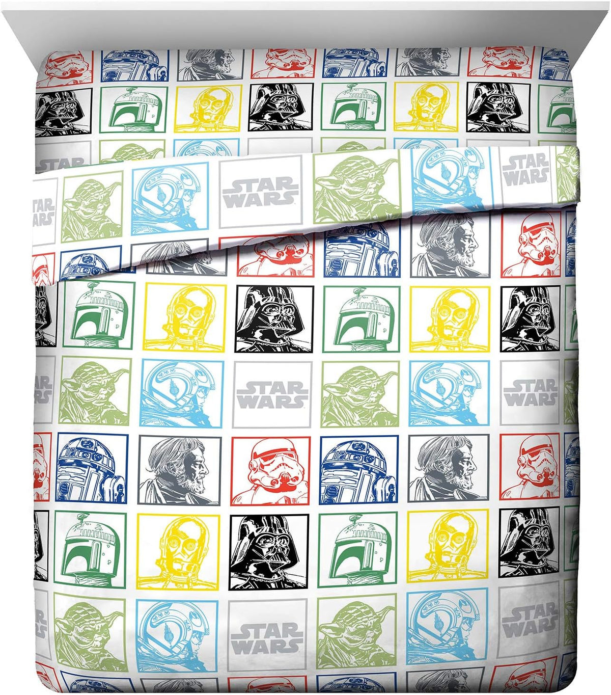 Jay Franco Star Wars Classic Grid - Sábanas de tamaño queen, de mic...