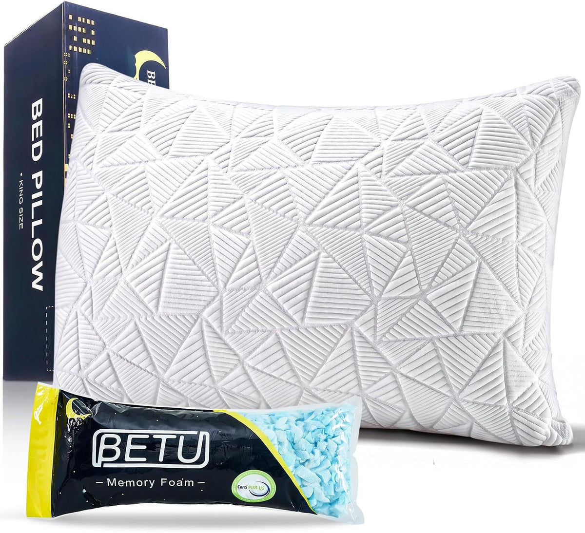 BETU Almohada Refrescante Tamaño Queen, Almohada Fresca de Espuma V...