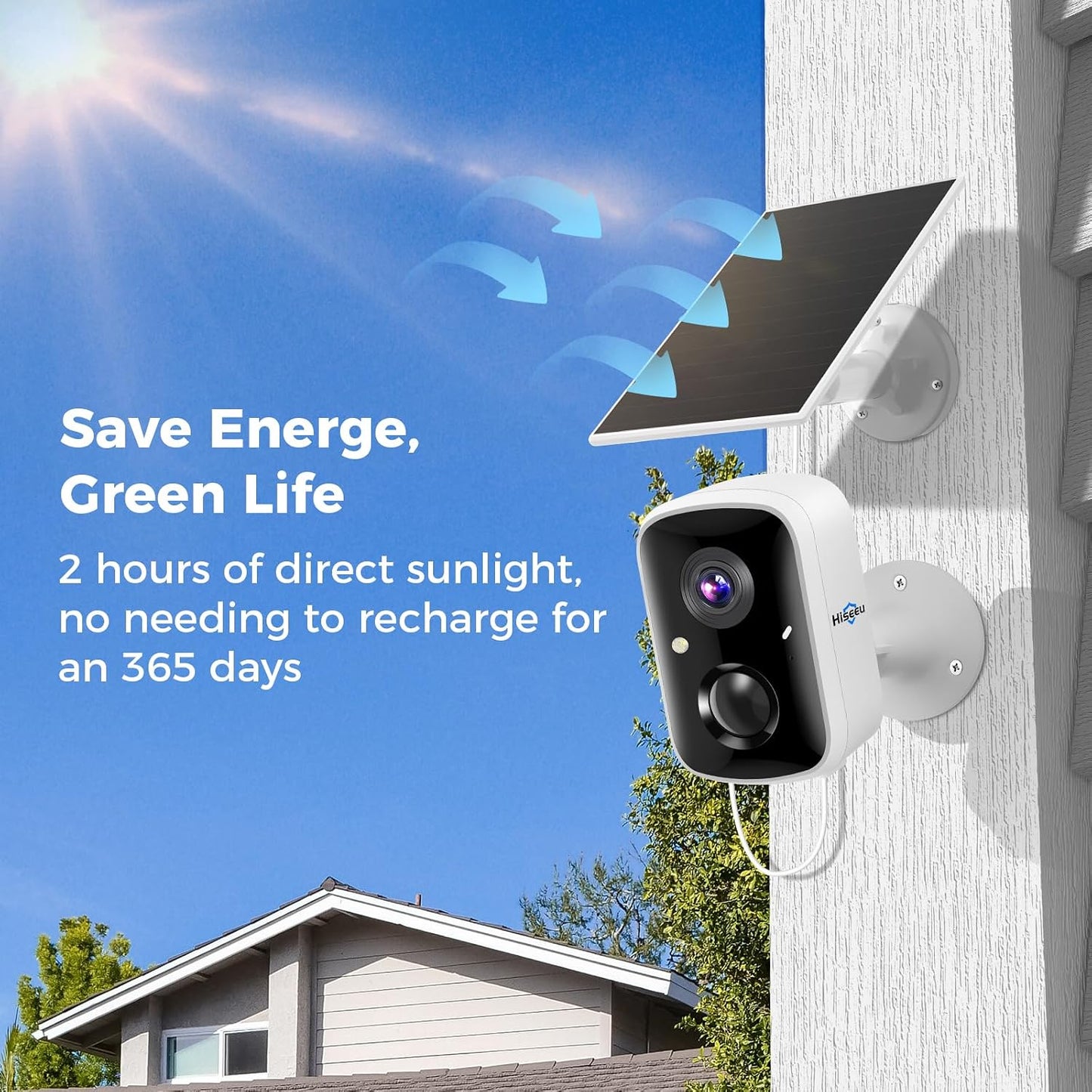 Hiseeu Cámaras de seguridad solares 4MP inalámbricas al aire libre,...