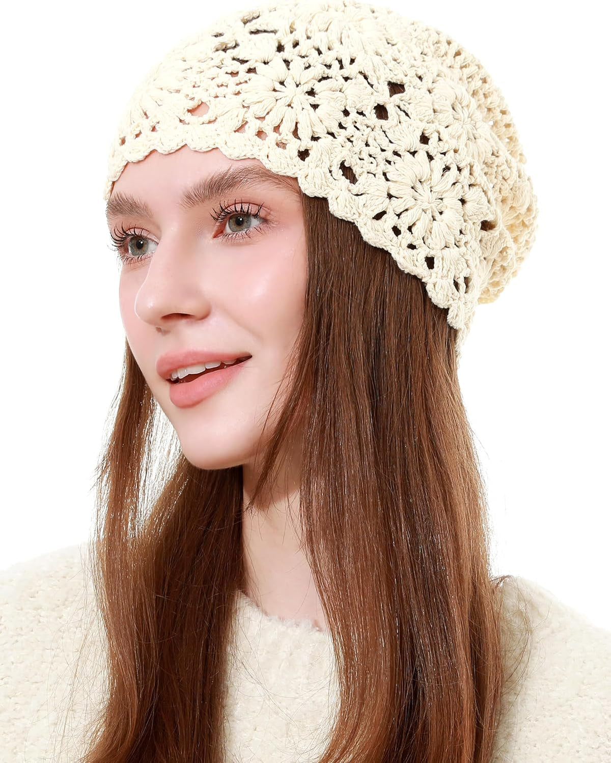 sy soul young Gorro de algodón de ganchillo para mujer, suave y hol...