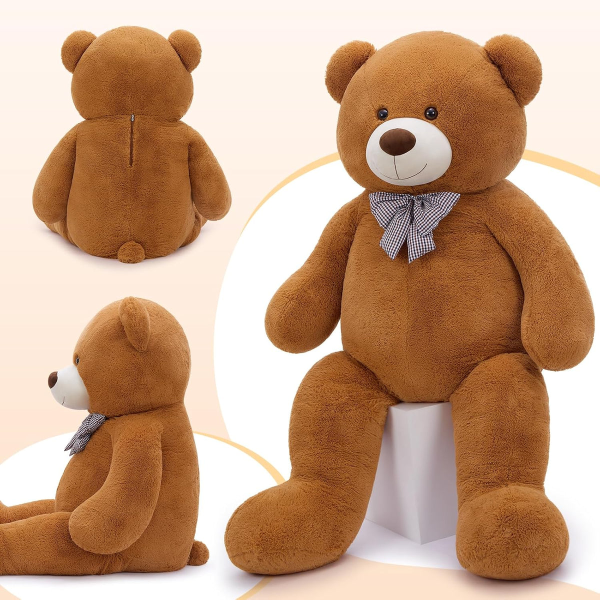 MaoGoLan Oso de peluche gigante de 6 pies de alto, marrón oscuro, t...