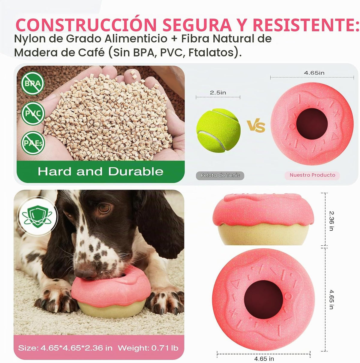 Monotre Juguete masticable para perros para masticadores agresivos,...