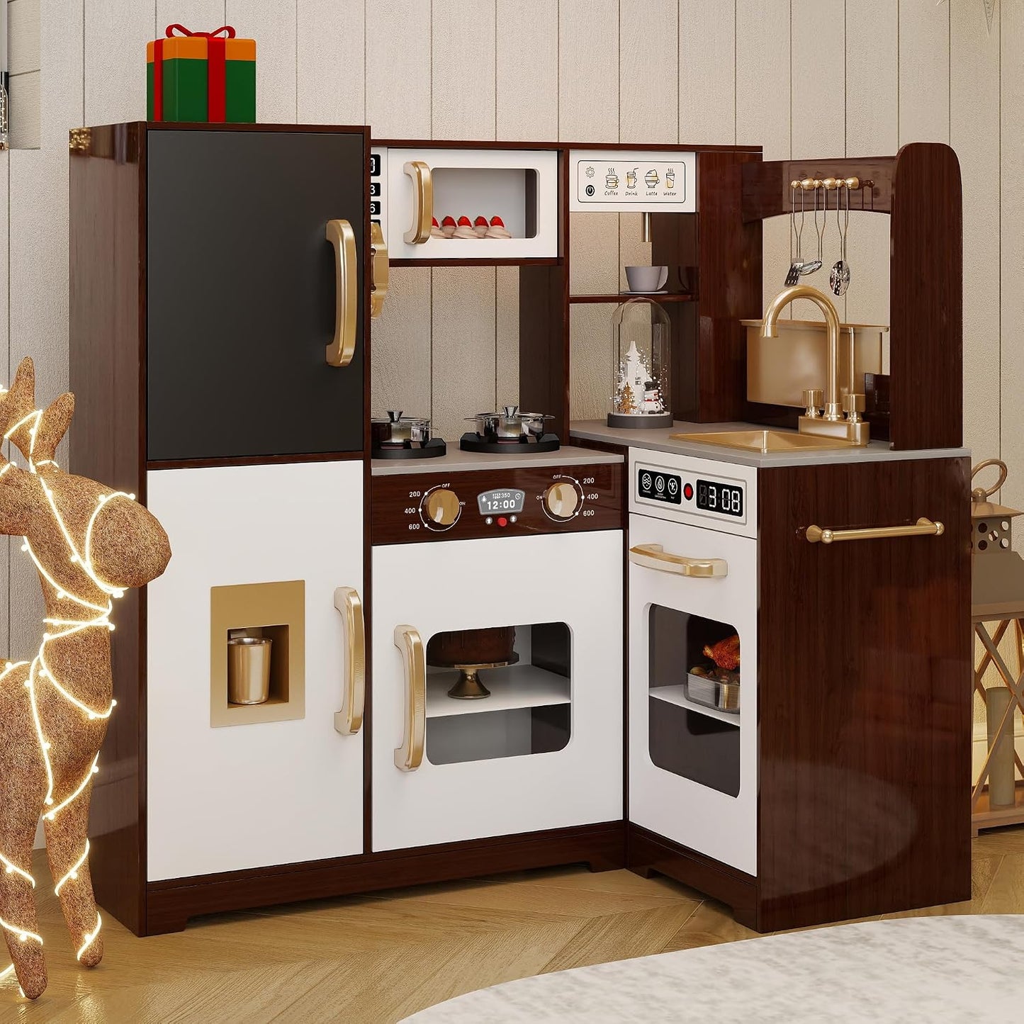 TaoHFE Rincón de Espresso para Jugar Cocina con Luces, Juego de Coc...