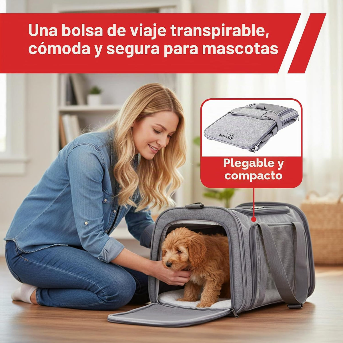 dbest Products Pet Smart Cart Sport, transportador plegable de lado...