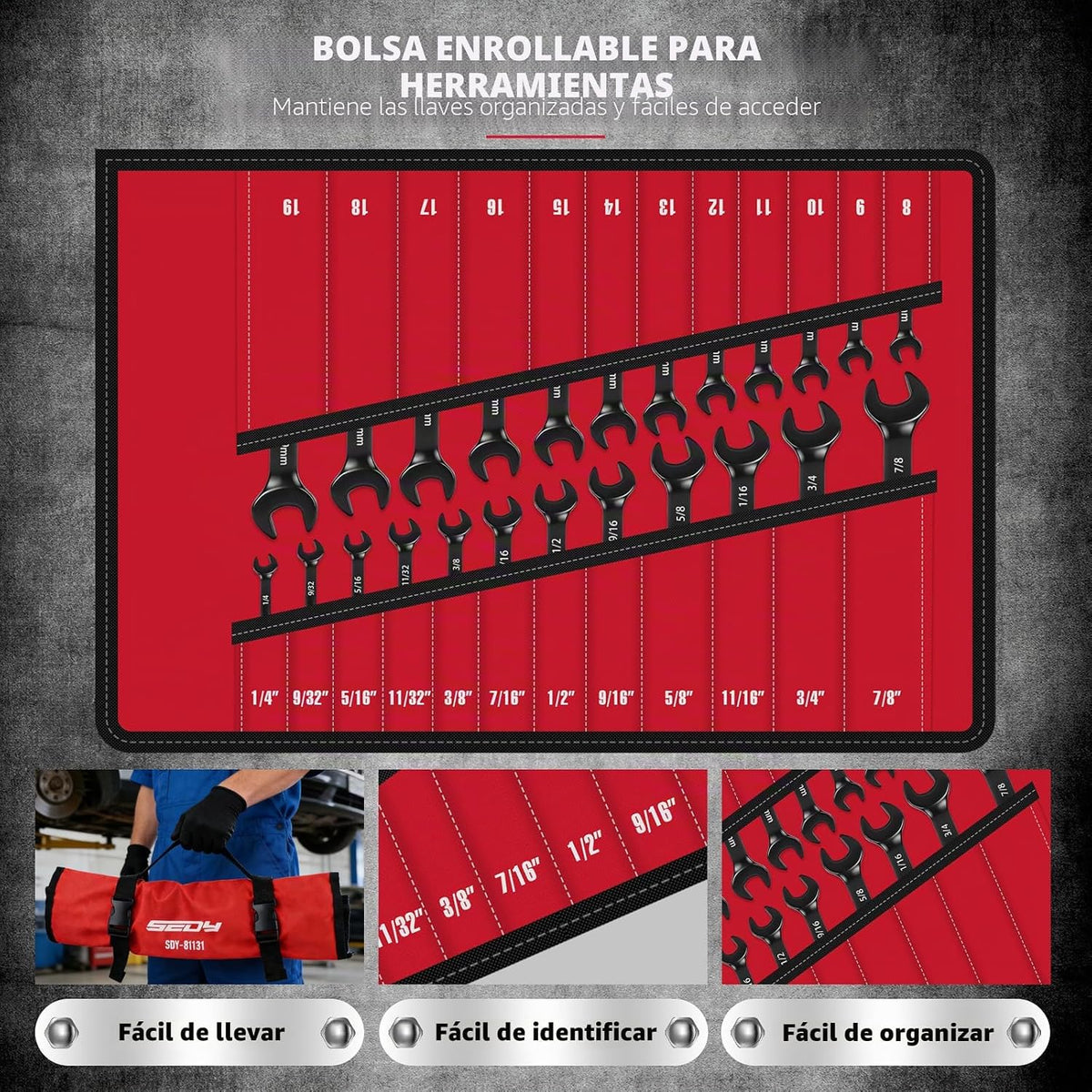 Juego Premium de Llaves de Trinquete de 24 Piezas, SAE (1\/4-7\/8&#...