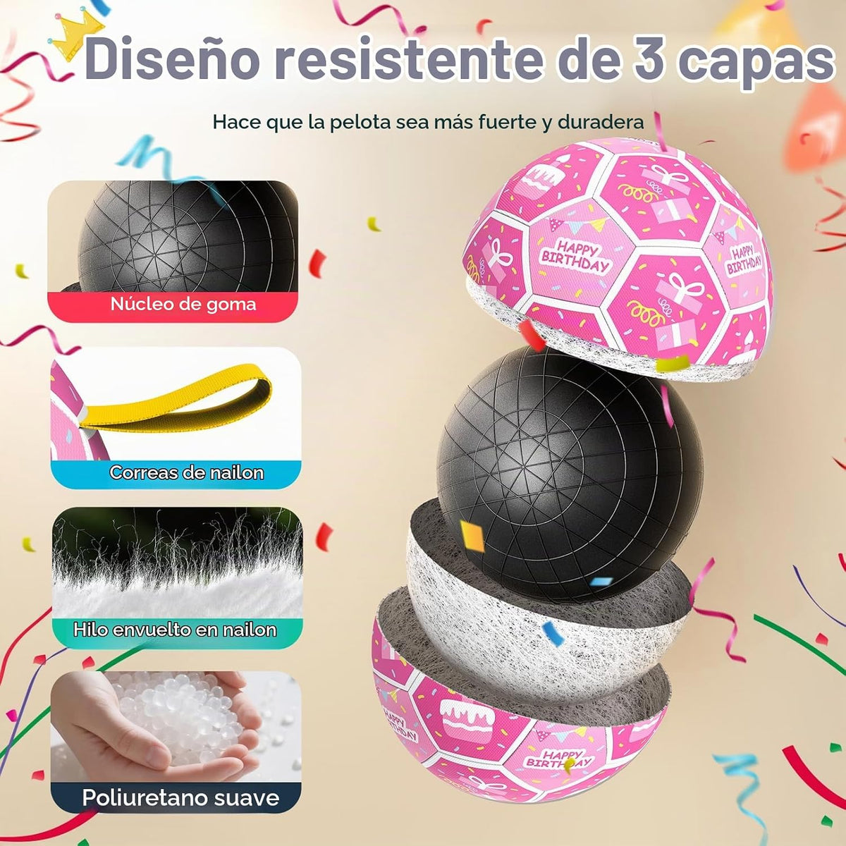 QDAN Juguetes de cumpleaños para perros, juguetes para perros con s...