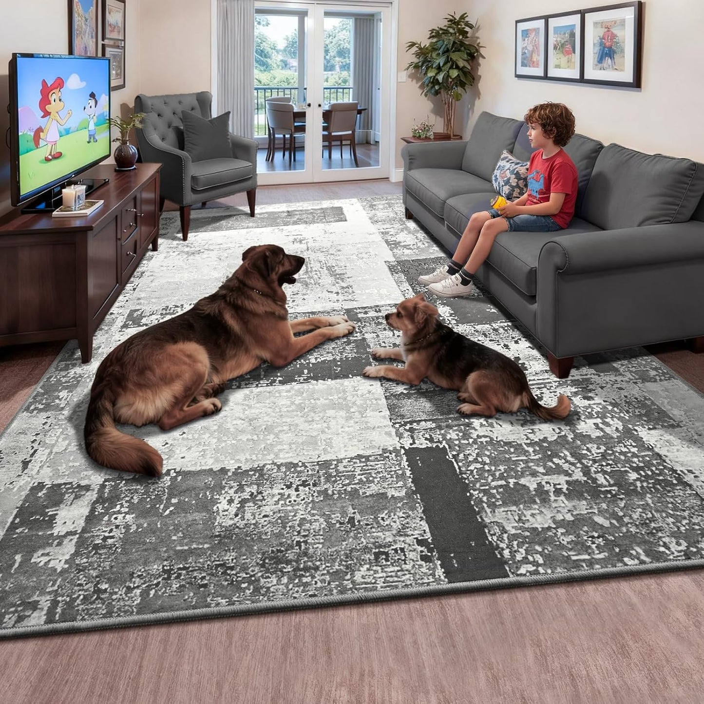 LOCHAS Alfombra para sala de estar de 6 x 9 pies, lavable y suave,...