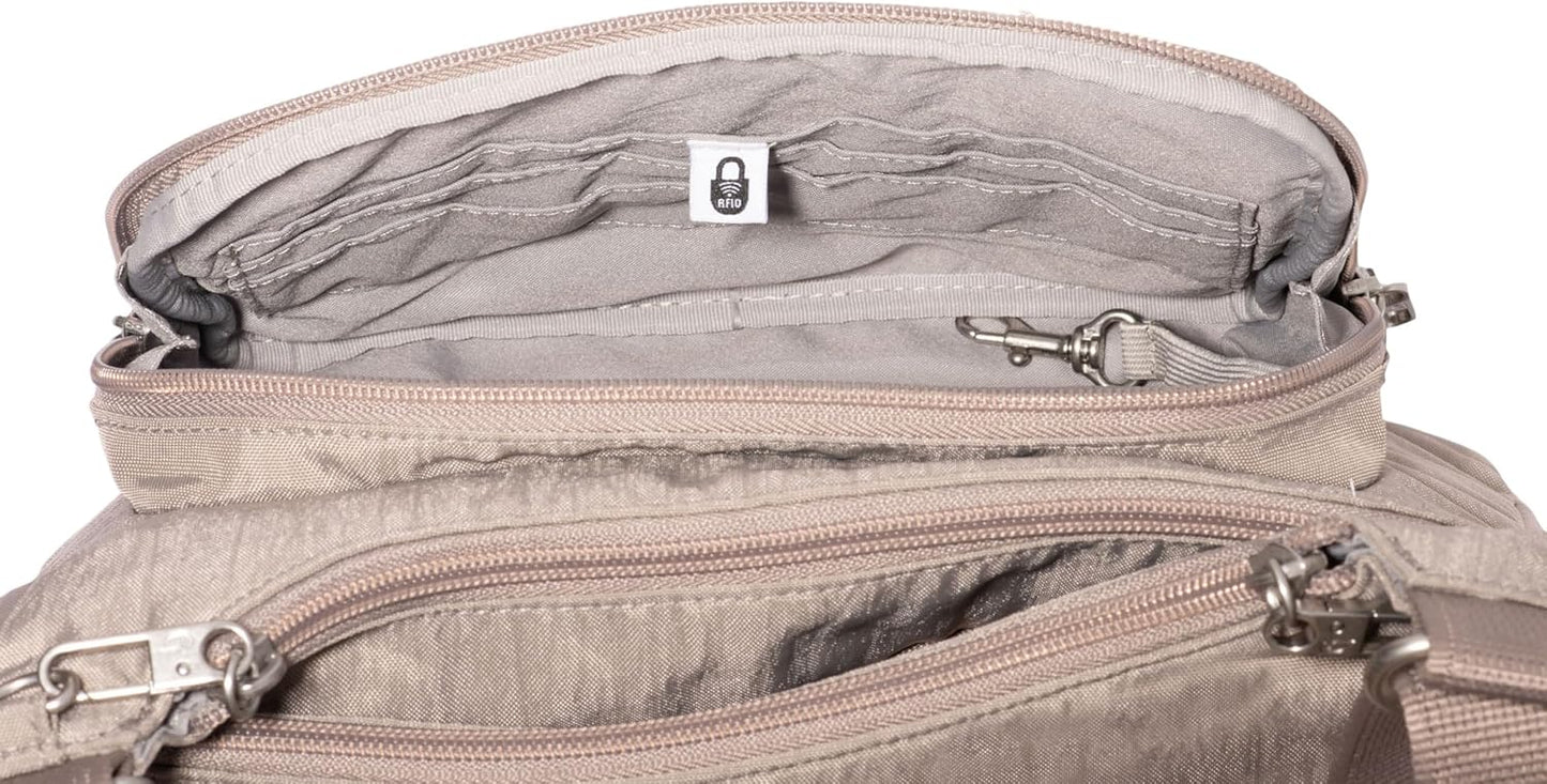 Baggallini Securtex Bandolera cruzada antirrobo 11\u201Dw X 8.5\u20...