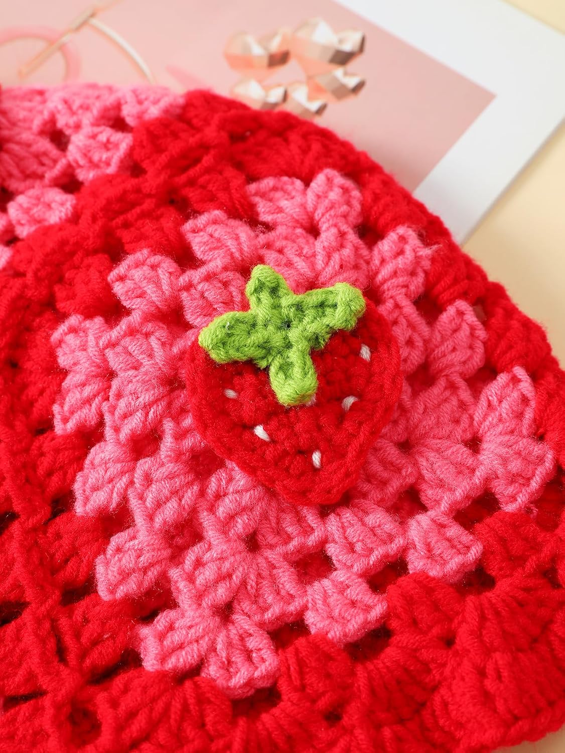 Fiewmay Sombrero de pescador de ganchillo para mujer, hecho a mano,...