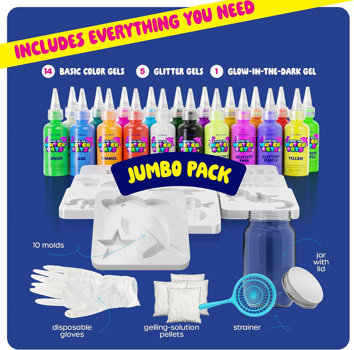 Dan&amp;Darci Kit de Gel de Agua de Hadas Aqua Jumbo para Niños - M...