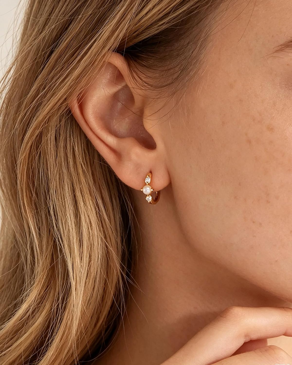 Aretes de ópalo chapados en oro de 14 quilates para mujer, aretes d...
