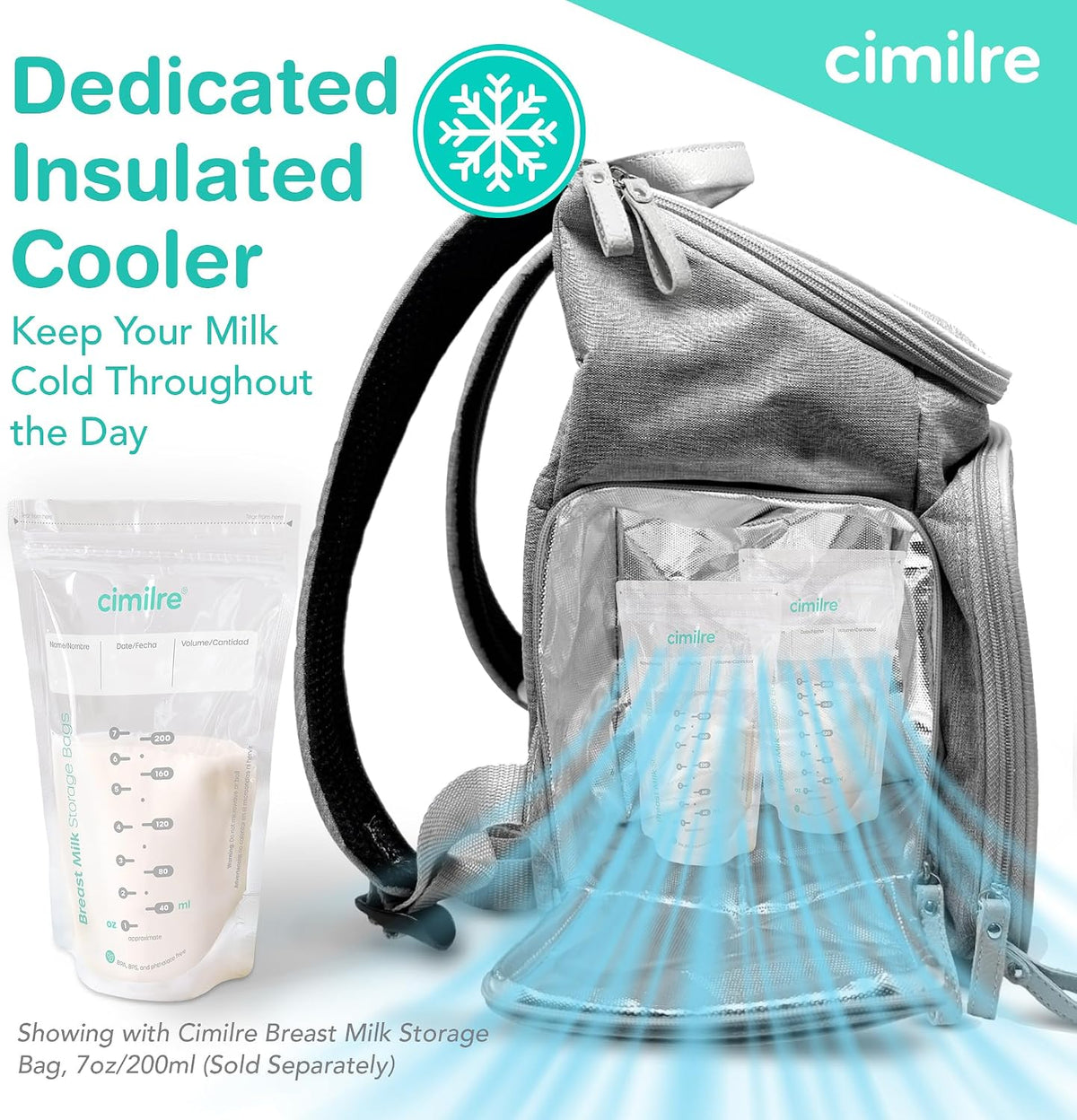 Cimilre S6+ - Paquete de extractor de leche recargable ajustable y...