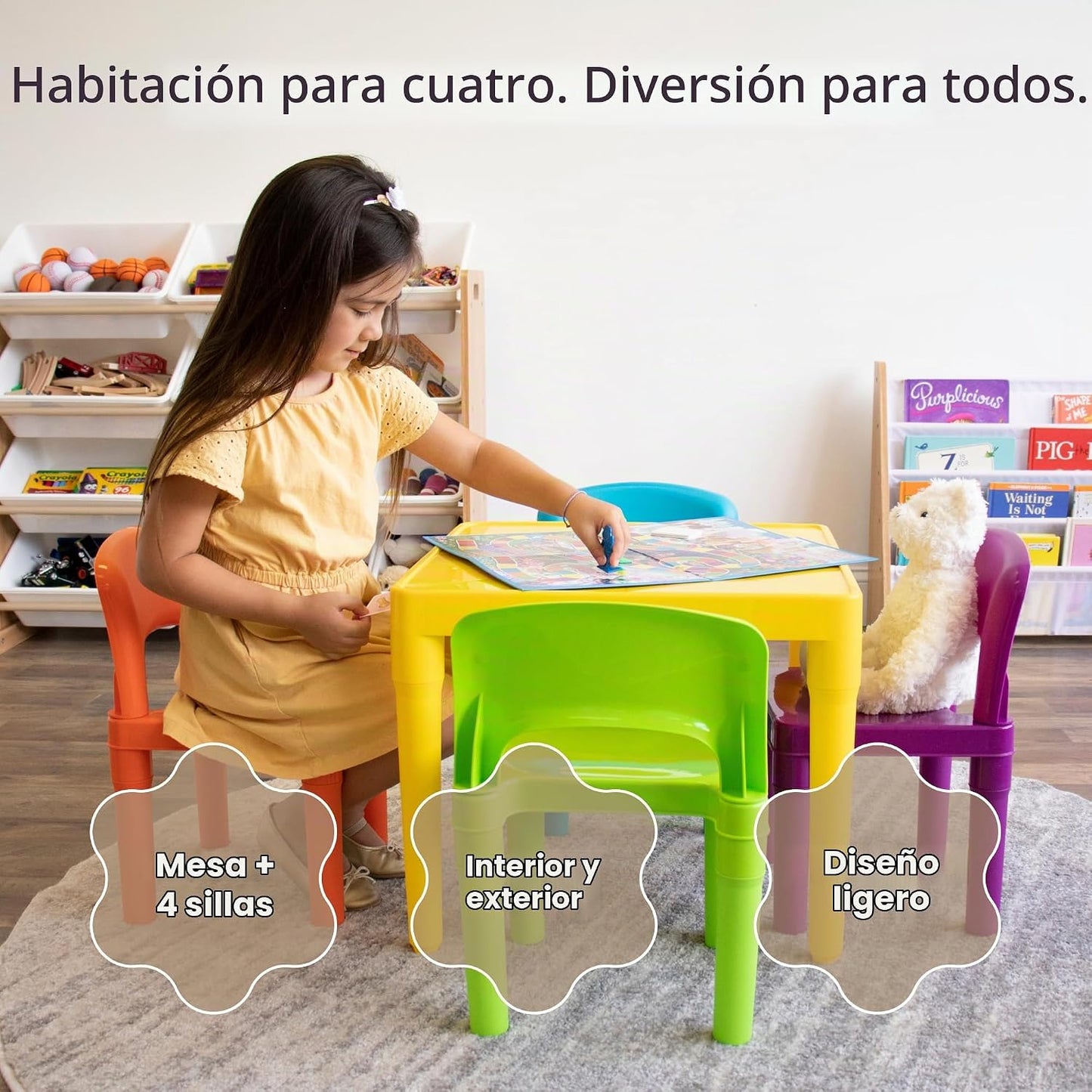 Humble Crew - Juego de mesa y silla para niños, interior y exterior...