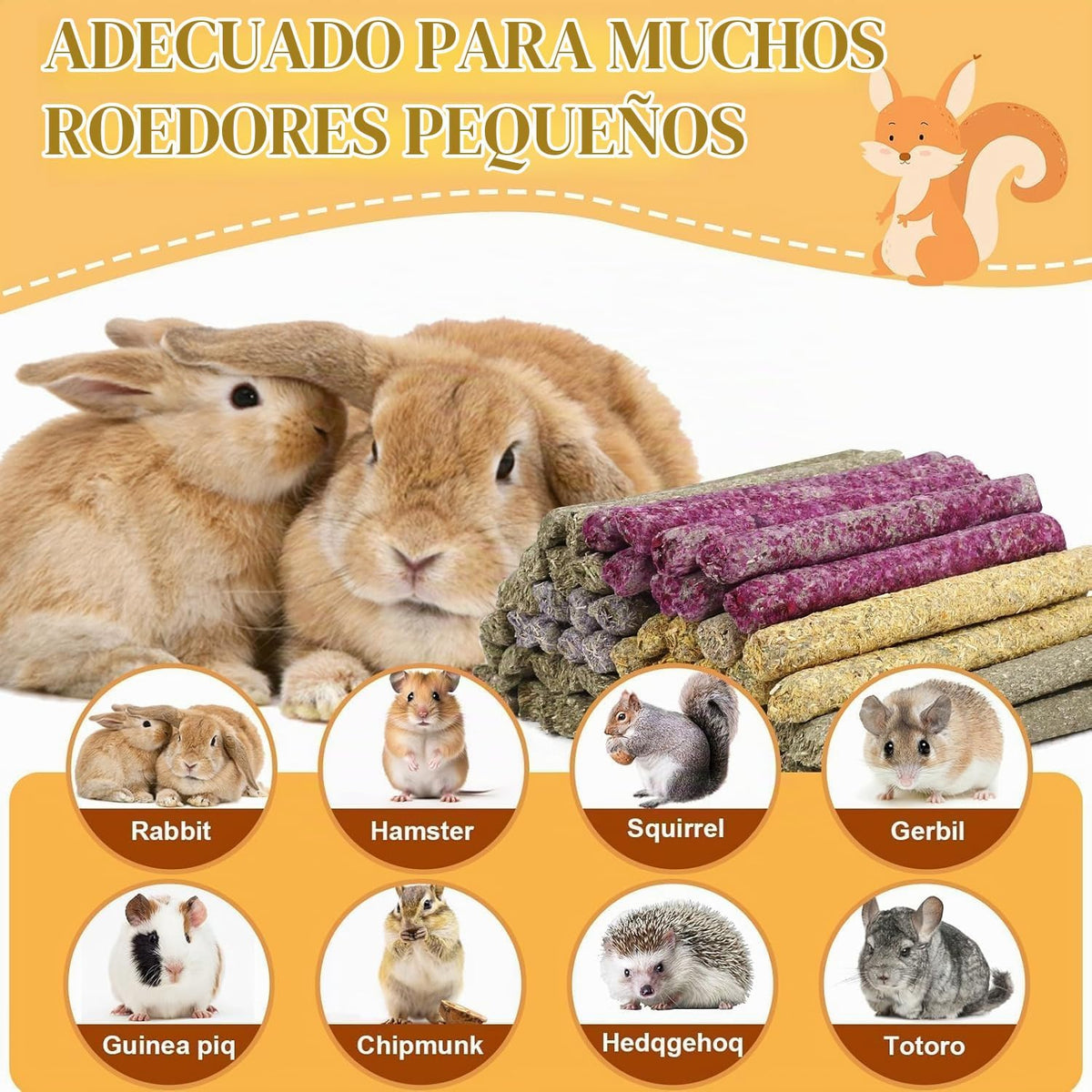 VESPRO 208 piezas de palitos para roer para conejos, juguetes para...