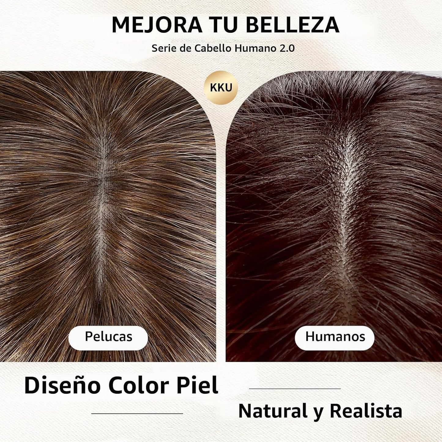 KKU Pelucas de cabello humano de 12 pulgadas para mujer, pelucas de...