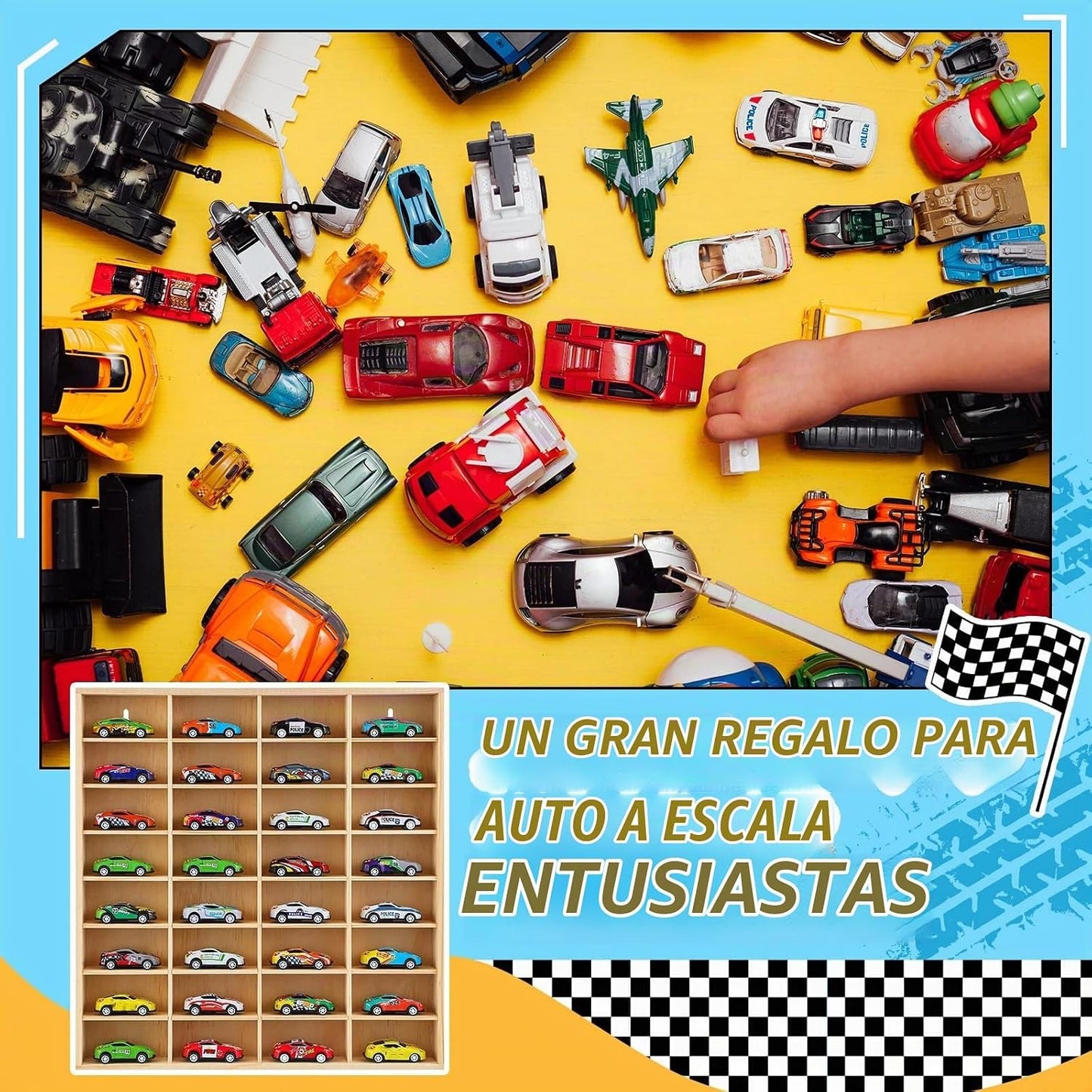 Seenelling Hot 1\/64 - Vitrina de ruedas fundidas a presión para au...