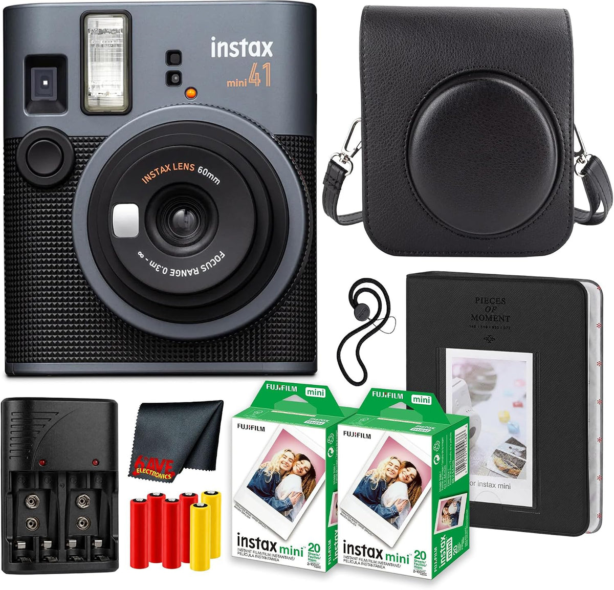 Fujifilm Paquete de cámara instantánea Instax Mini 41 con película...