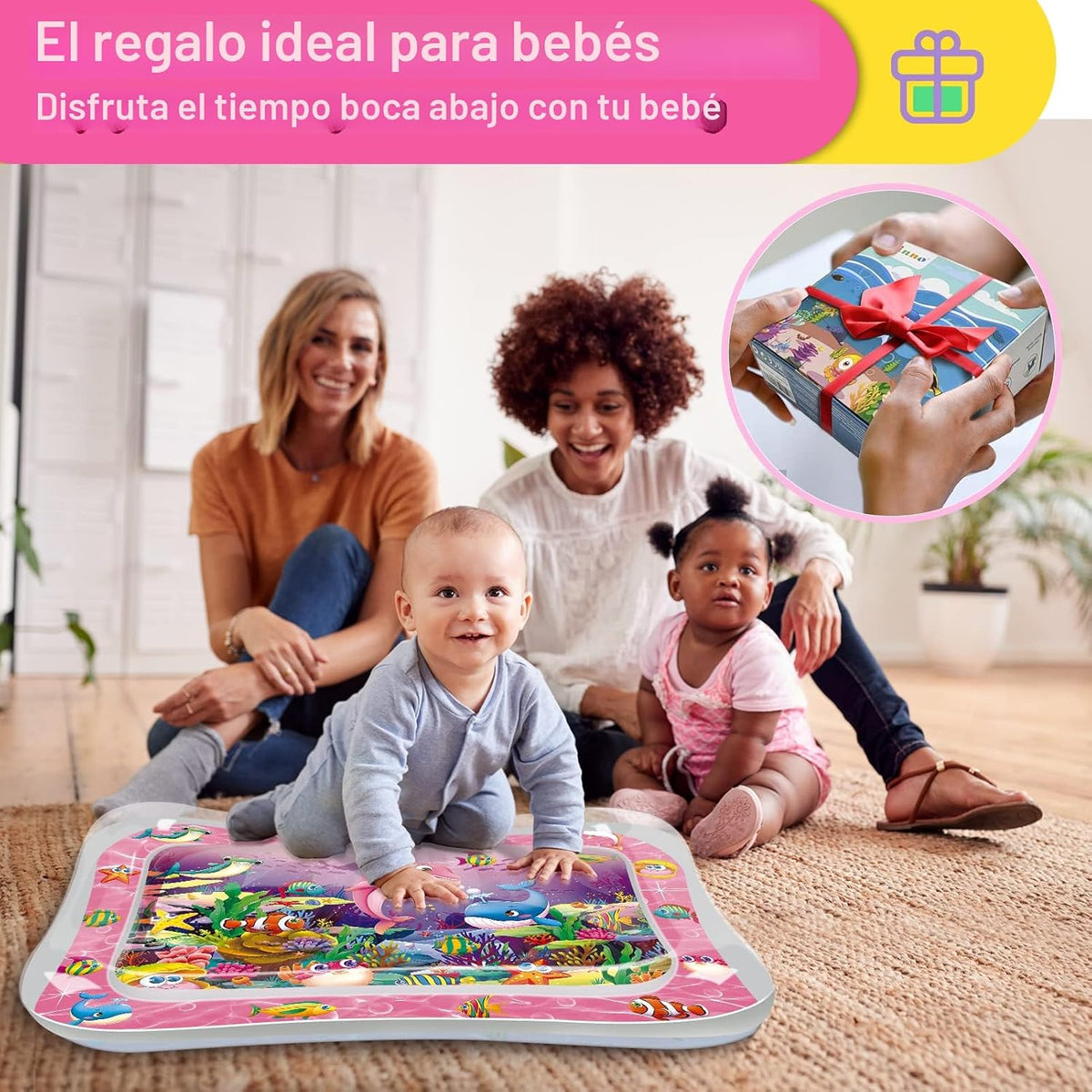 Infinno Tapete de juego acuático para bebé, juguete sensorial para...