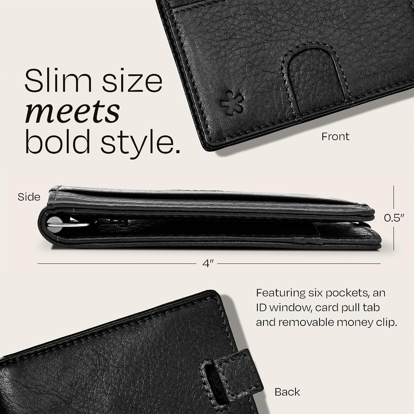 Swear Brands Billetera delgada con clip para dinero, cartera minima...
