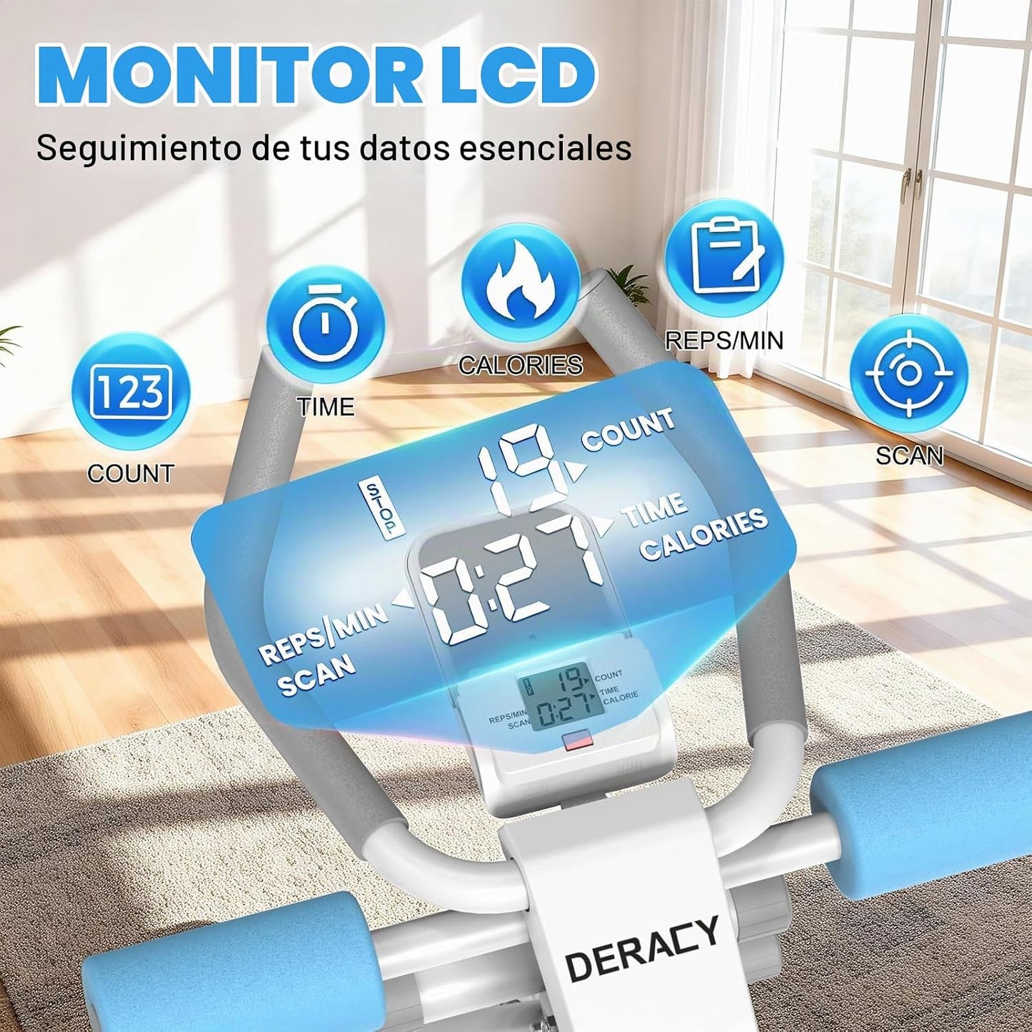 DERACY Máquina de entrenamiento abdominal ajustable para abdominale...