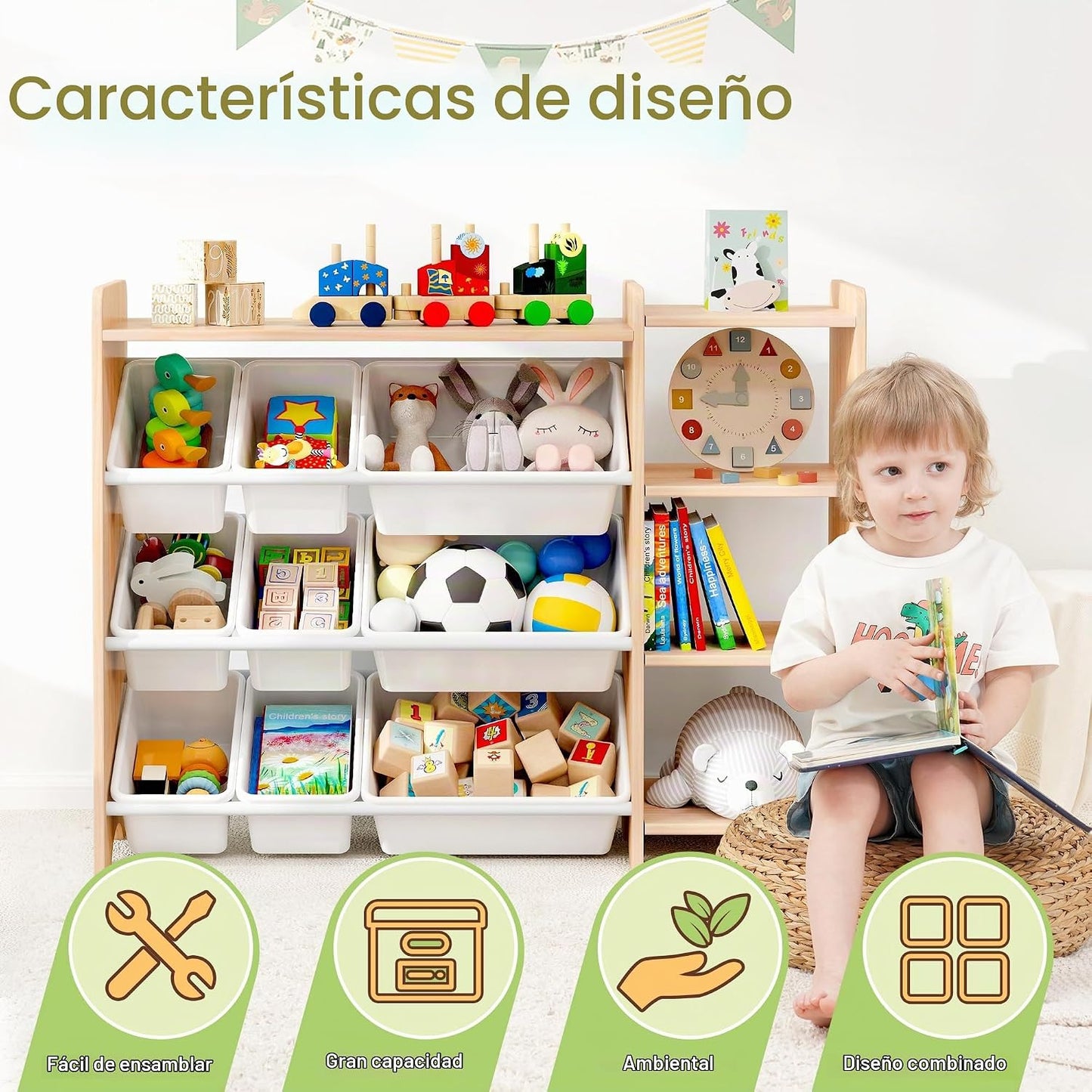 MallBest Estante organizador de almacenamiento de juguetes para niñ...