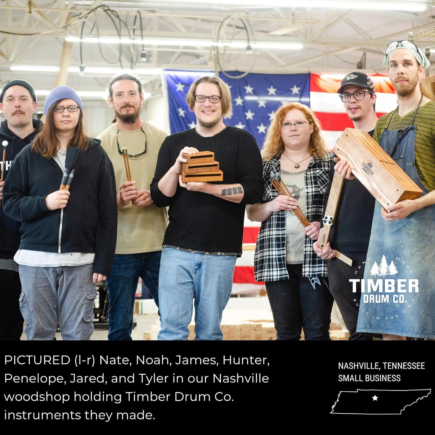 Timber Drum Co. Instrumento musical de percusión Woodblock, 8 pulga...