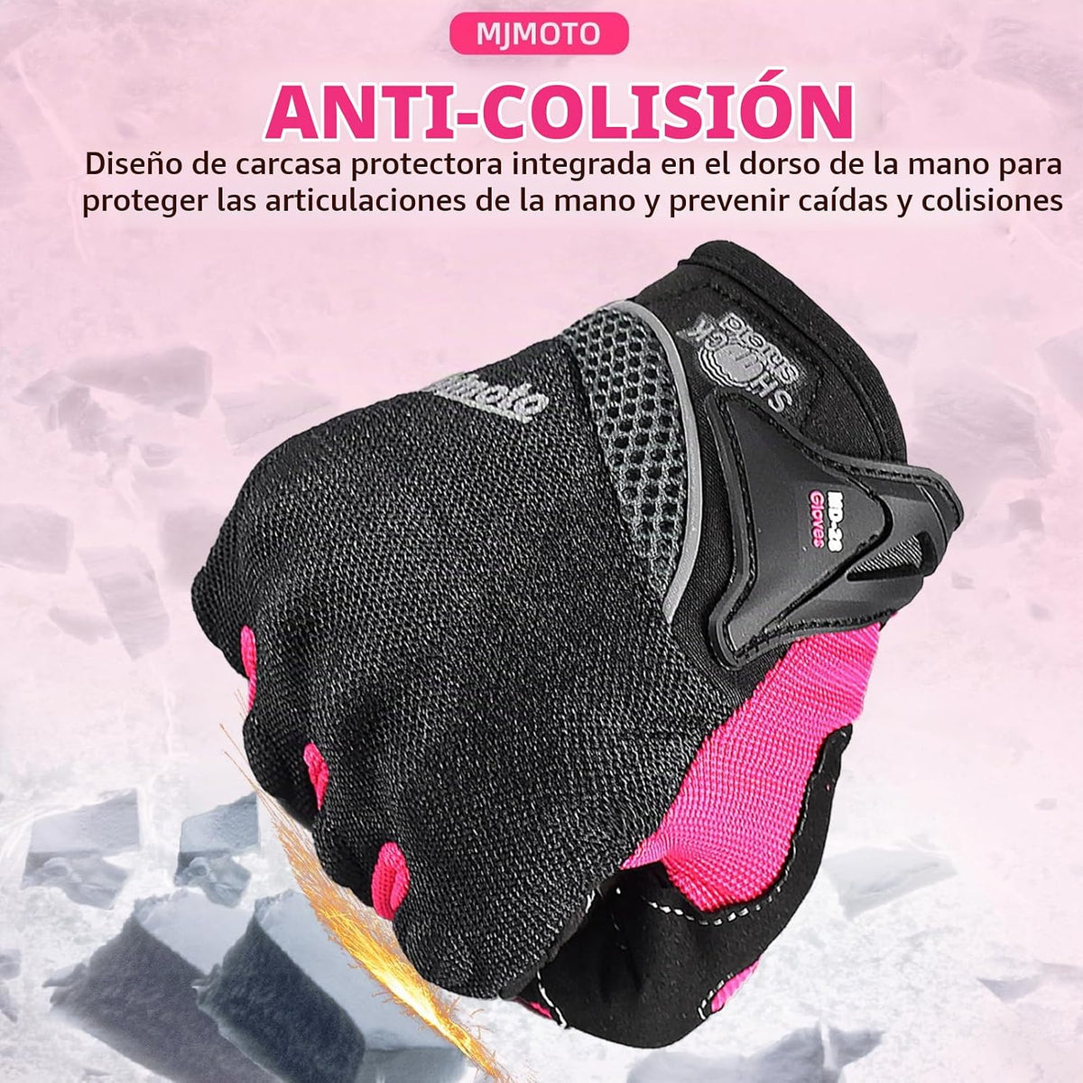 mjmoto Guantes de motocicleta de malla transpirable para hombres y...