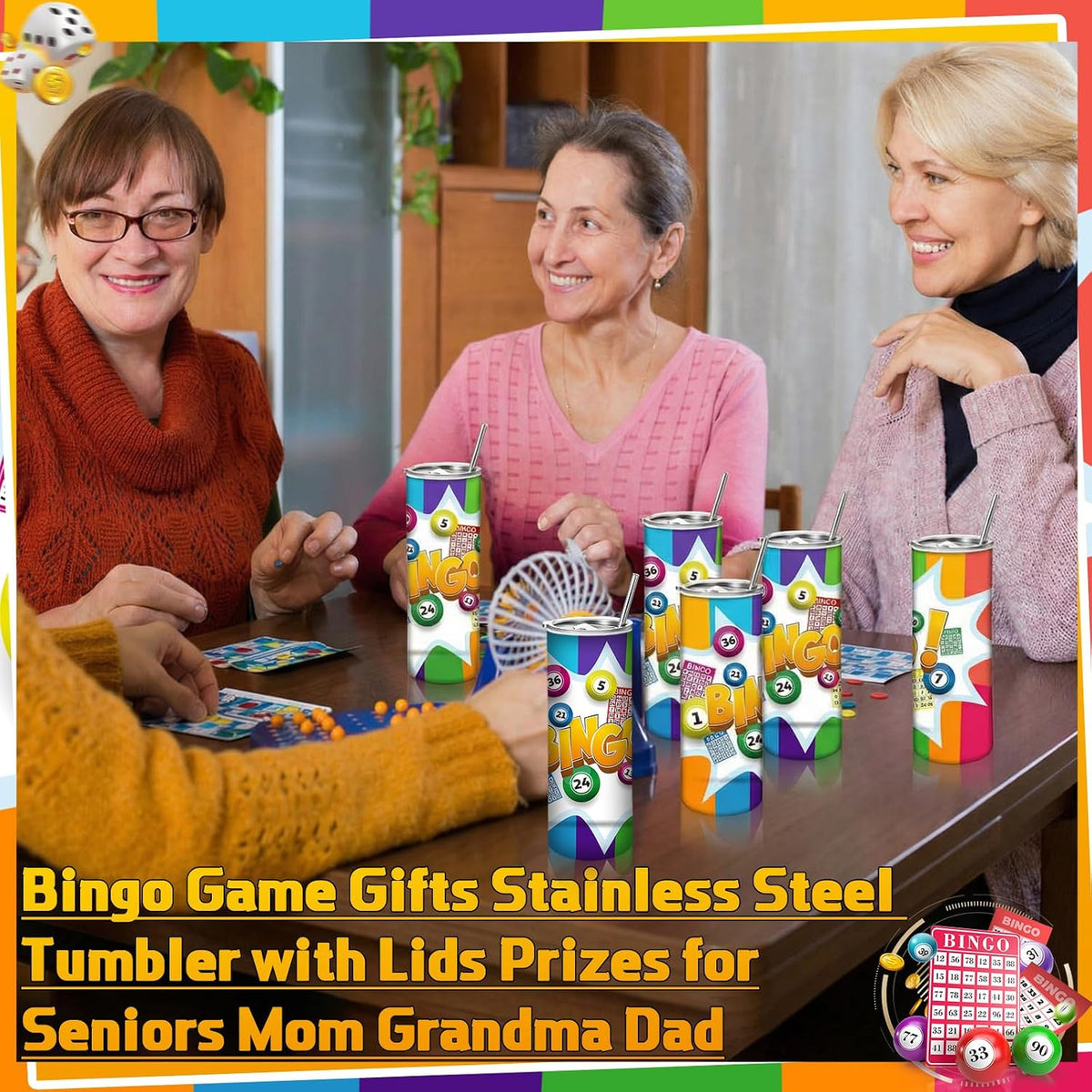 Hsei Paquete de 6 vasos de bingo de 20 onzas, regalos de premios de...