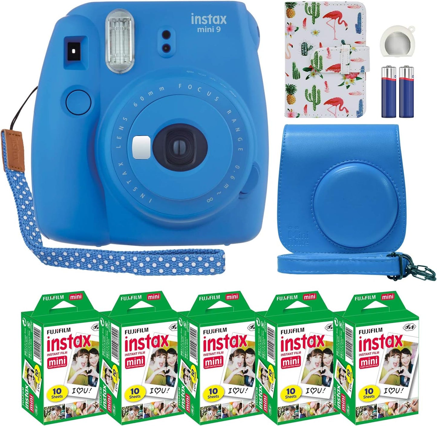 Fujifilm Instax Mini 9 - Cámara instantánea azul cobalto con funda...