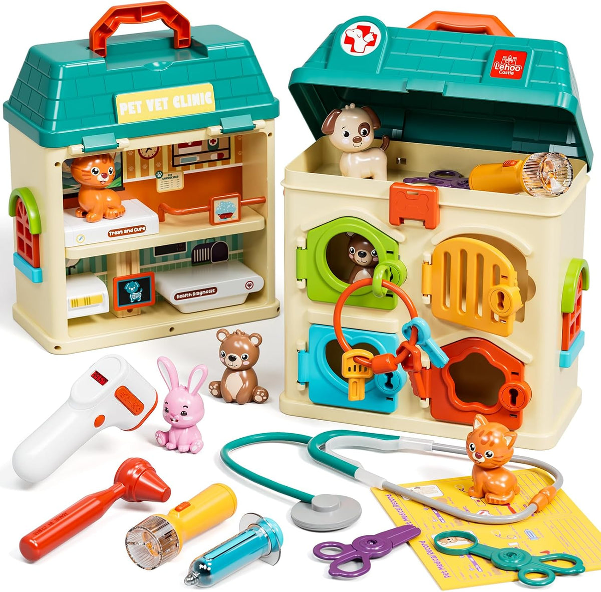 Lehoo Castle Juego de veterinario para niños, juguetes veterinarios...