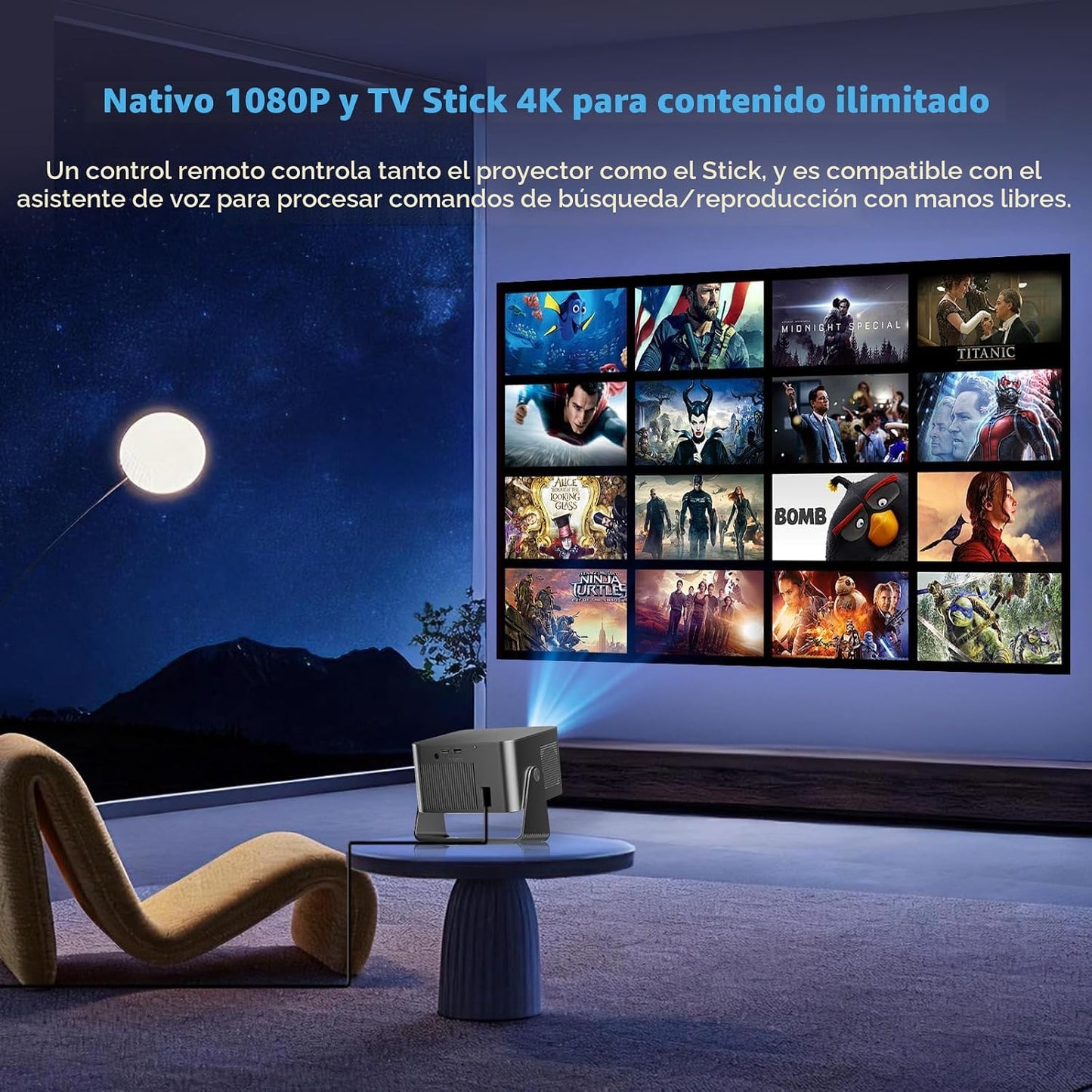 Magcubic Proyector inteligente 4K, proyector portátil con WiFi y Bl...