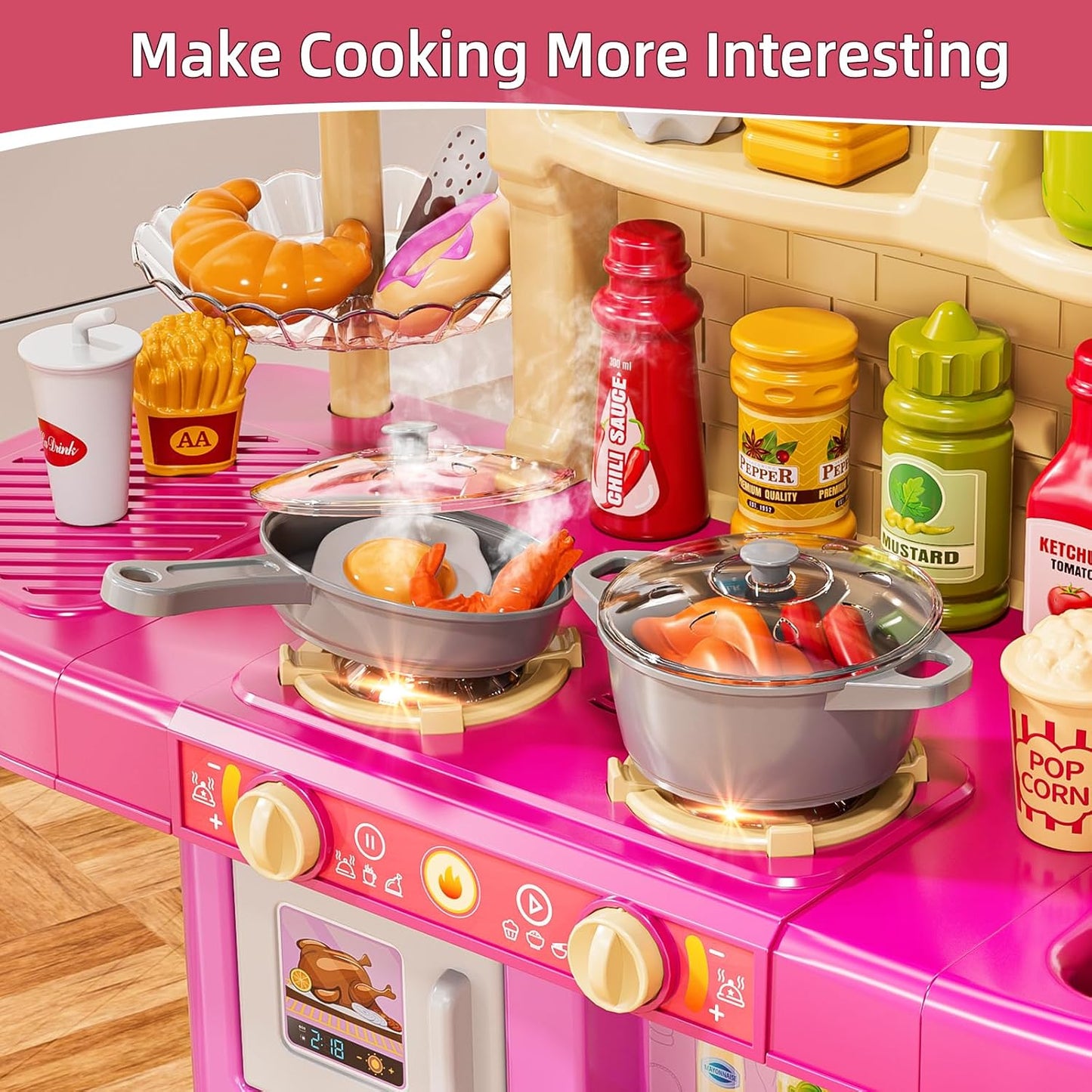 MSKOLER Juego de cocina para niñas, juguetes de cocina para niñas d...