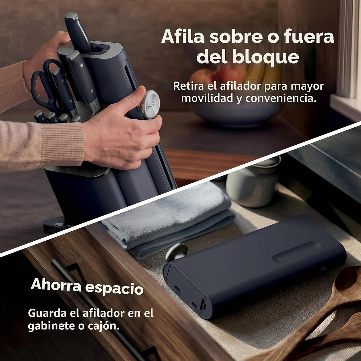 Ninja NeverDull® - Juego de cuchillos alemanes de acero inoxidable...