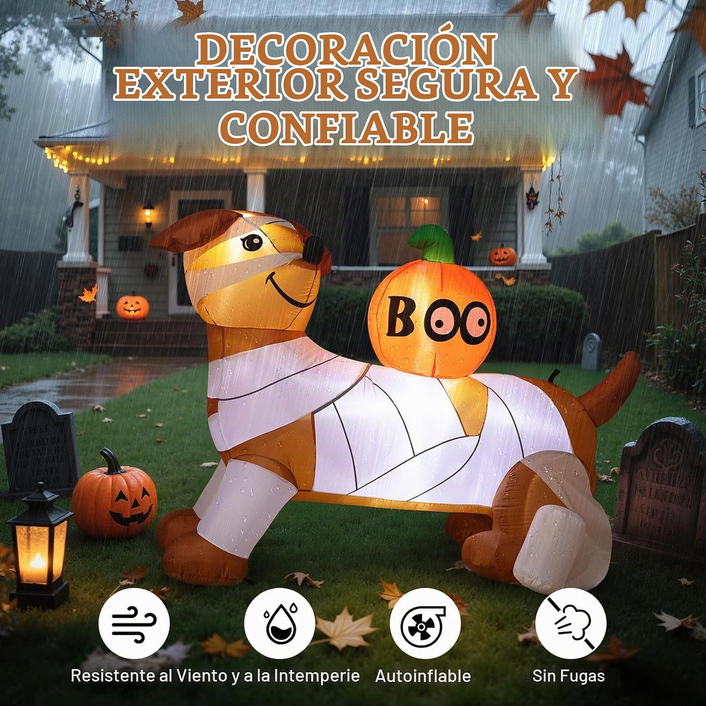 Dawdix Decoración inflable de Halloween de 5 pies para decoración a...