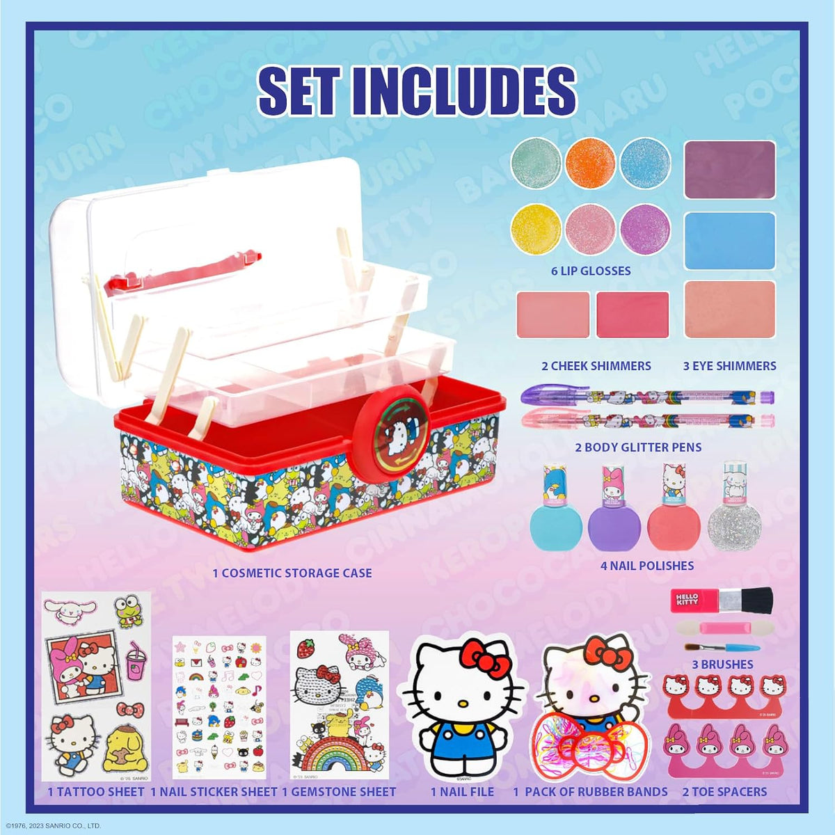 Hello Kitty - Estuche organizador de maquillaje con cosméticos, a p...
