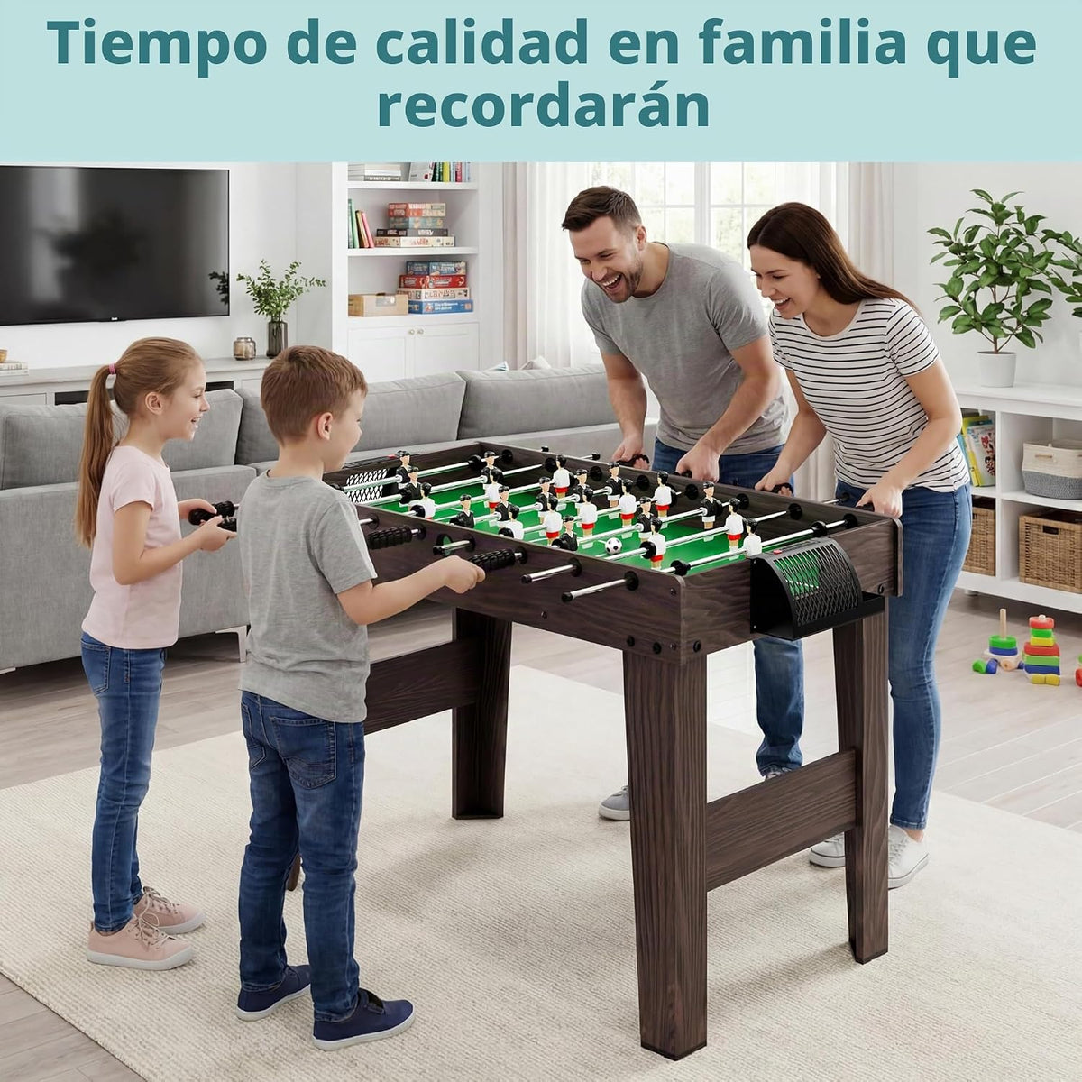 SereneLife Mesa de futbolín de 48 pulgadas, mesa de juego de fútbol...