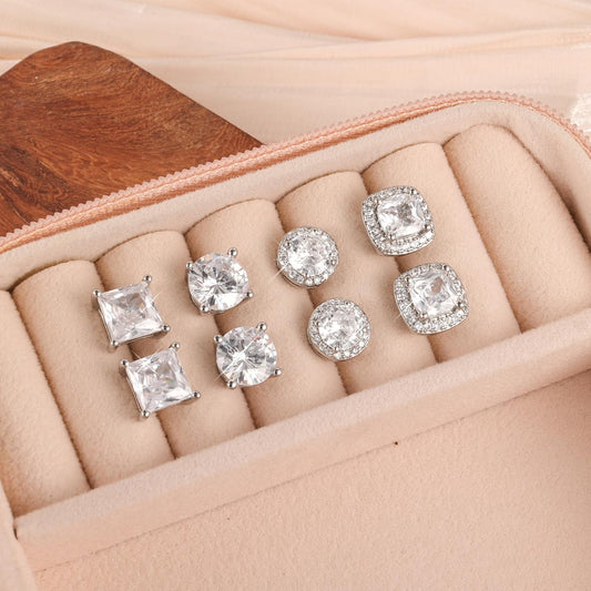 ALEXCRAFT Aretes de tuerca de plata de ley para mujeres y niñas, ci...