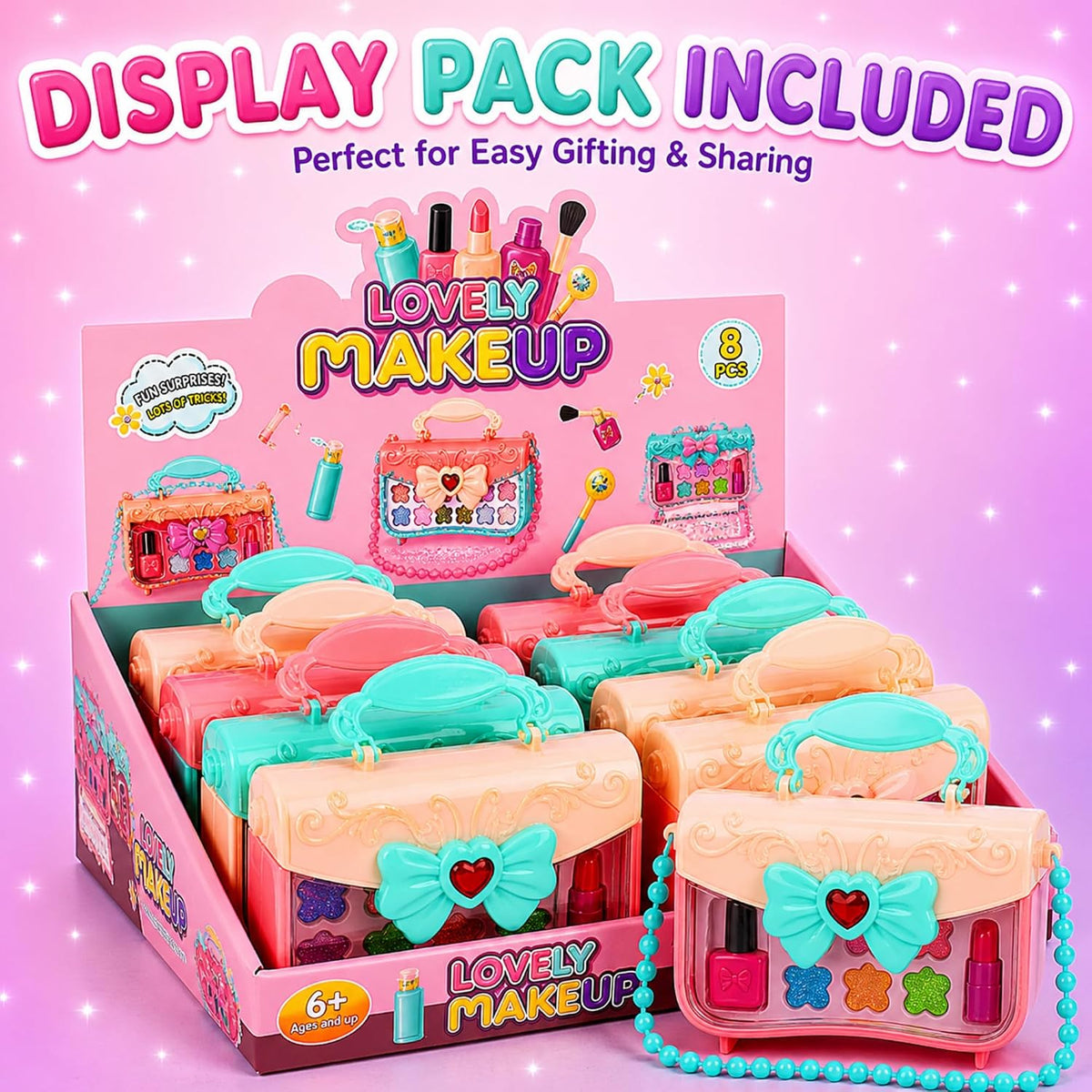 Kit de maquillaje infantil para niñas \u2013 Juego cosmético lavabl...